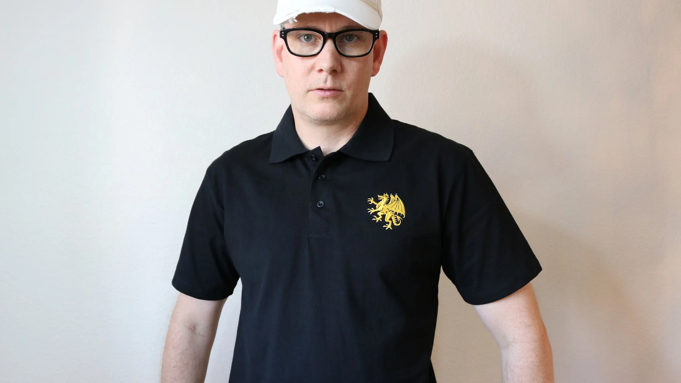 Big Scary Dragon Brand black polo shirt