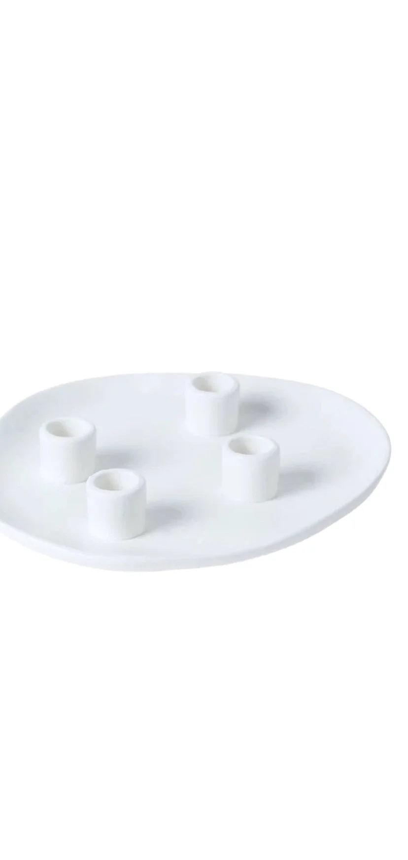 White Stoneware 4 Taper Candle Holder 26.2cm x 23.2cm x 4.5cm $10.00