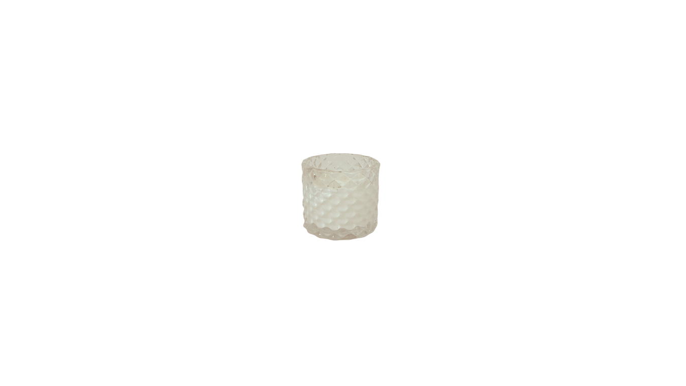 Clear Cut Glass Baby Geo Soy Candle 6cm x 6cm 