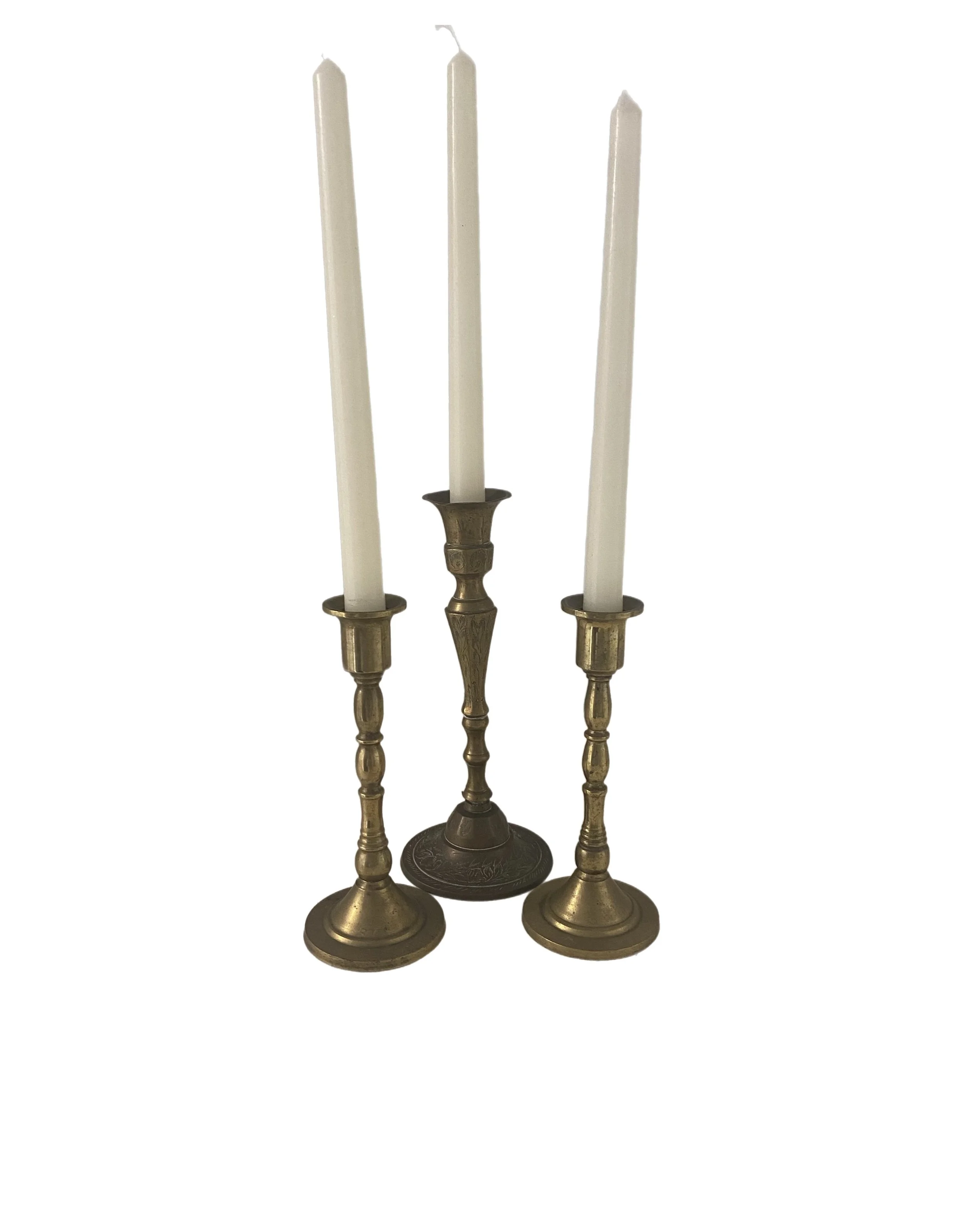 Brass Taper Candlesticks includes taper candles from $8.00