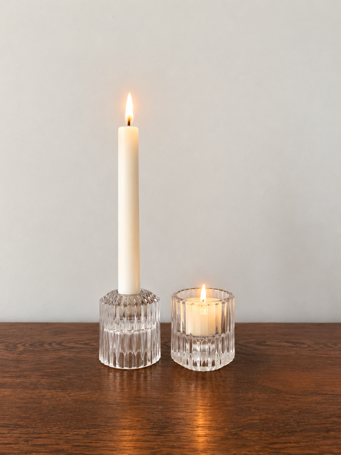 Clear Taper & Votive Holder
Taper holder $4.50 votive $6.00 filled 