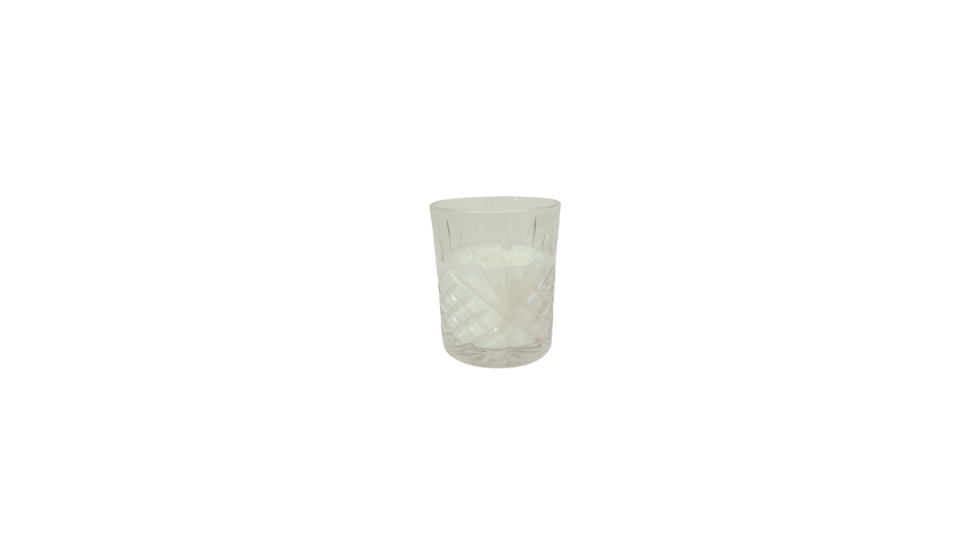 Clear Cut Glass Soy Candle small 8cm x 10cm tall
