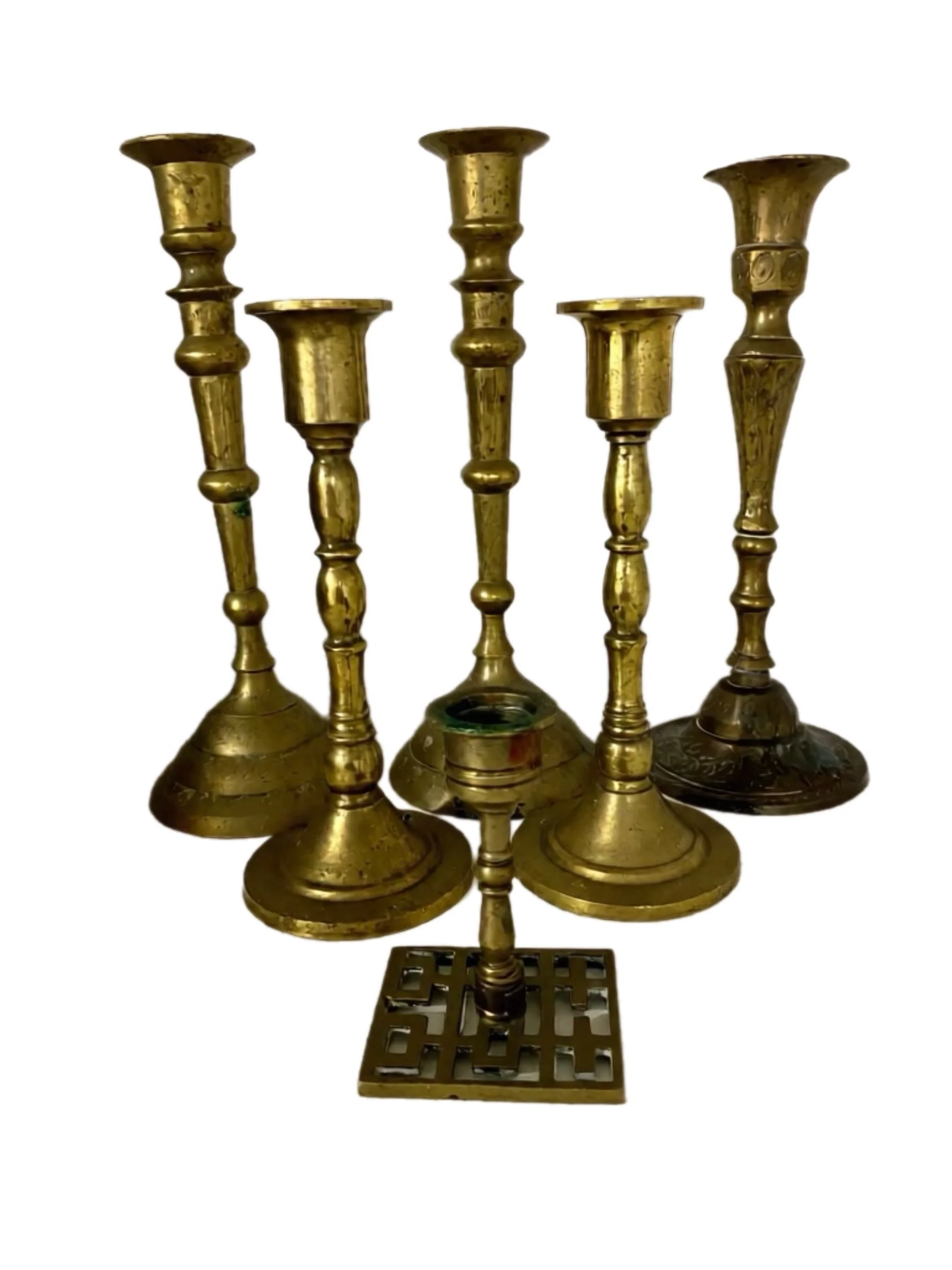 Brass Taper Candlesticks various heights $5.00 each (no candle)