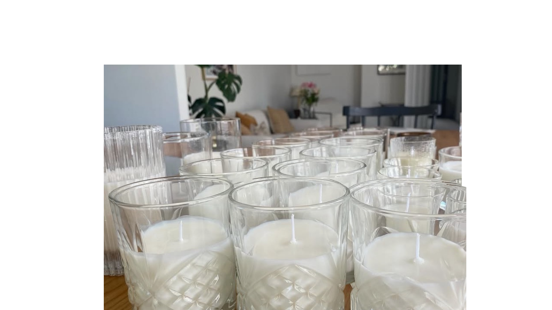 Cut glass soy candles for wedding hire