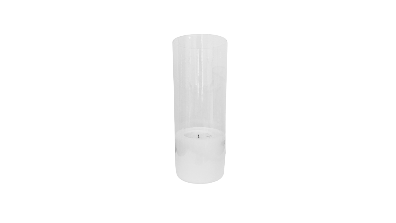 Large Clear Glass Soy Candle 10cm x 25cm tall