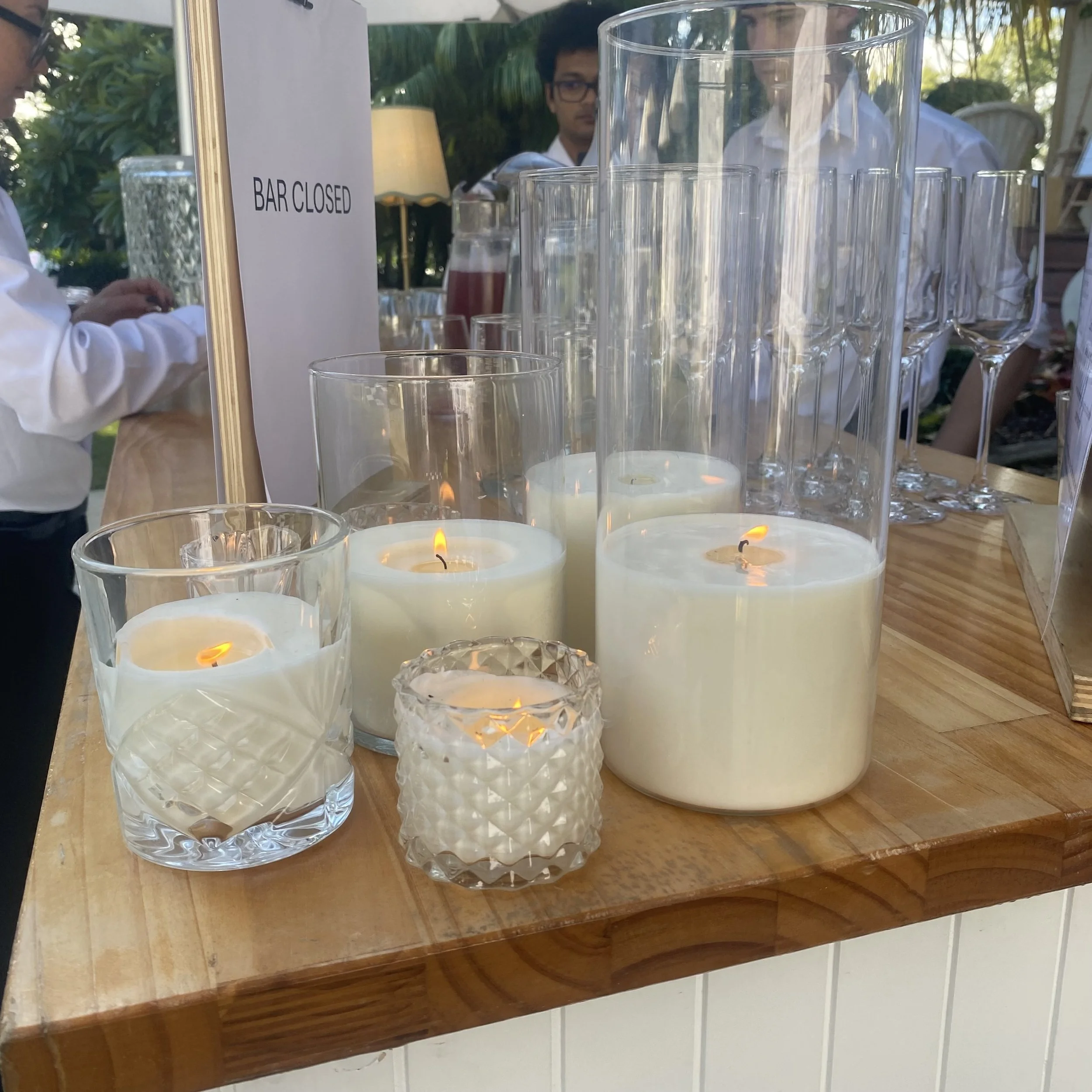 SOY CANDLE HIRE →