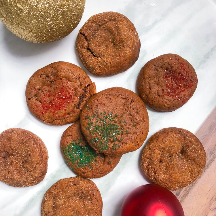 chewy ginger cookies for healthy holiday baking