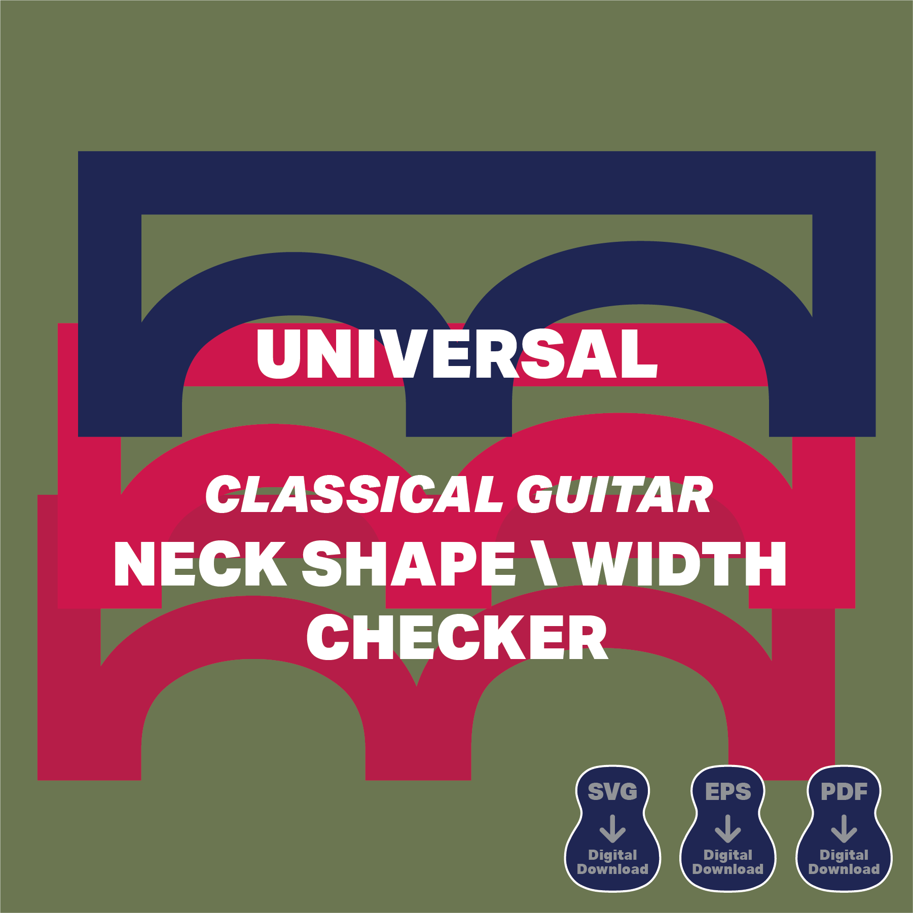 Classical Guitar Neck Shaping Template