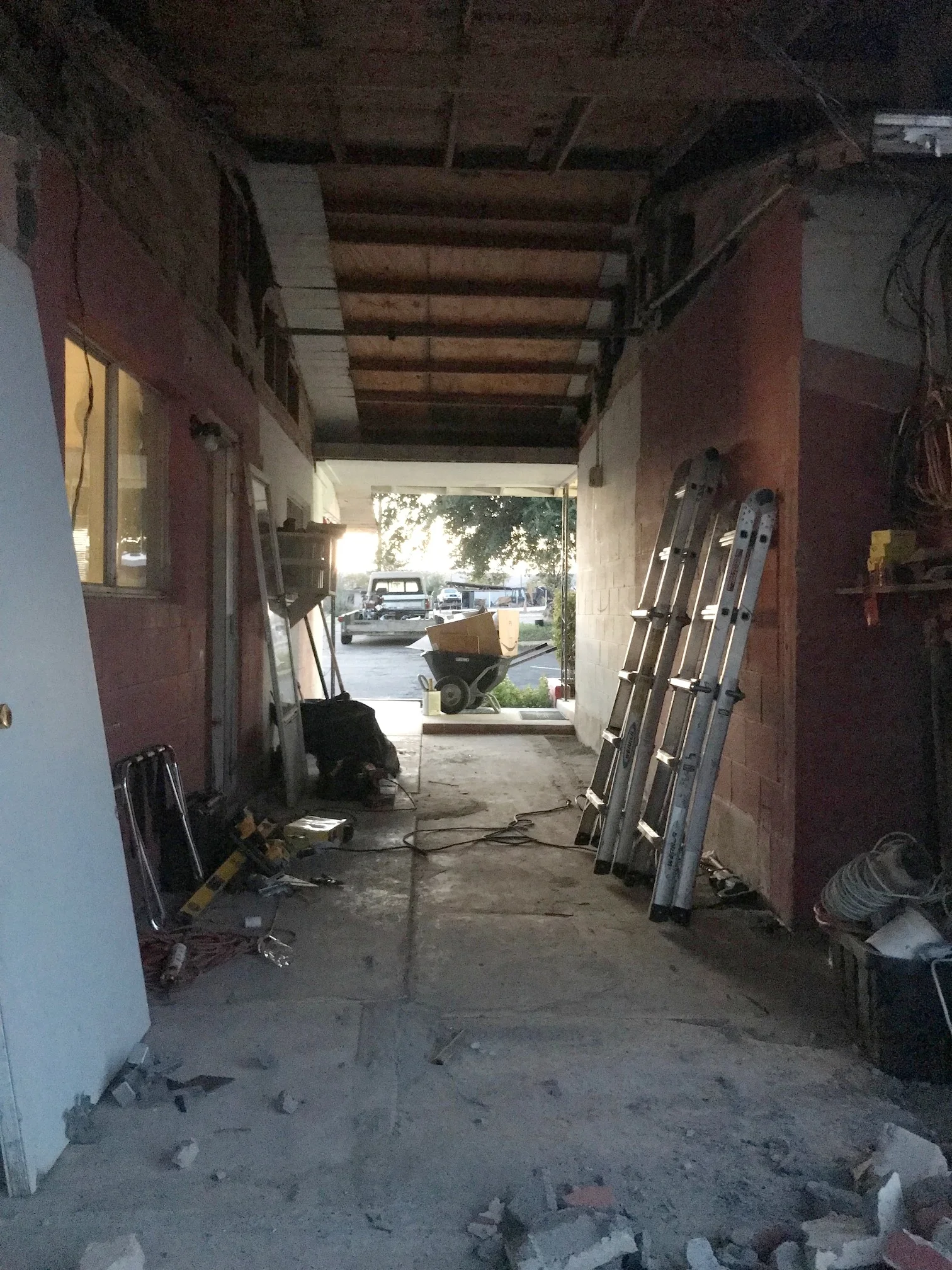 Demolished storage room