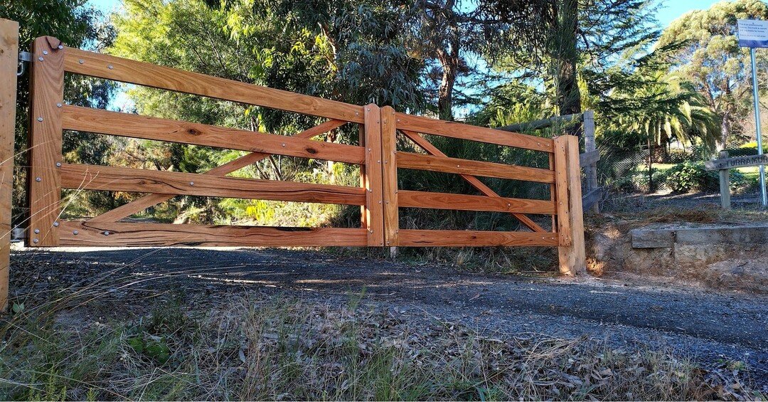 A collection of some rail-style gates installed so far this year. 

A few changes can be made to the traditional rail-style gate. The number of rails, their width and the direction of the brace are all personal choices. You can also choose between a 