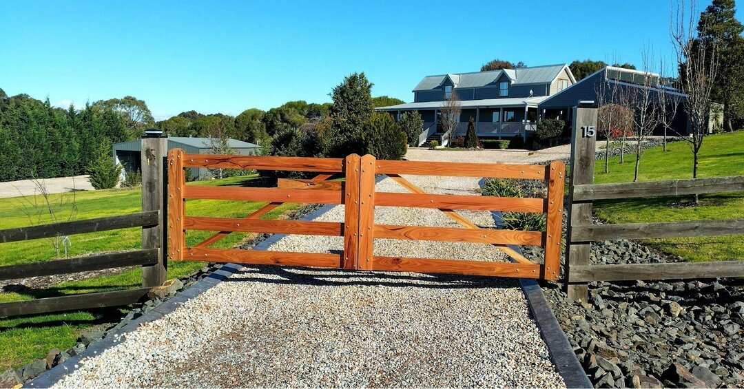 Rail-style gates are a solid feature for any rural property... They're a timeless gate in post and rail fencing and a classic front gate 🙌

If your gates aren't installed by our team, they can be picked up from our workshop or supplied to your drive