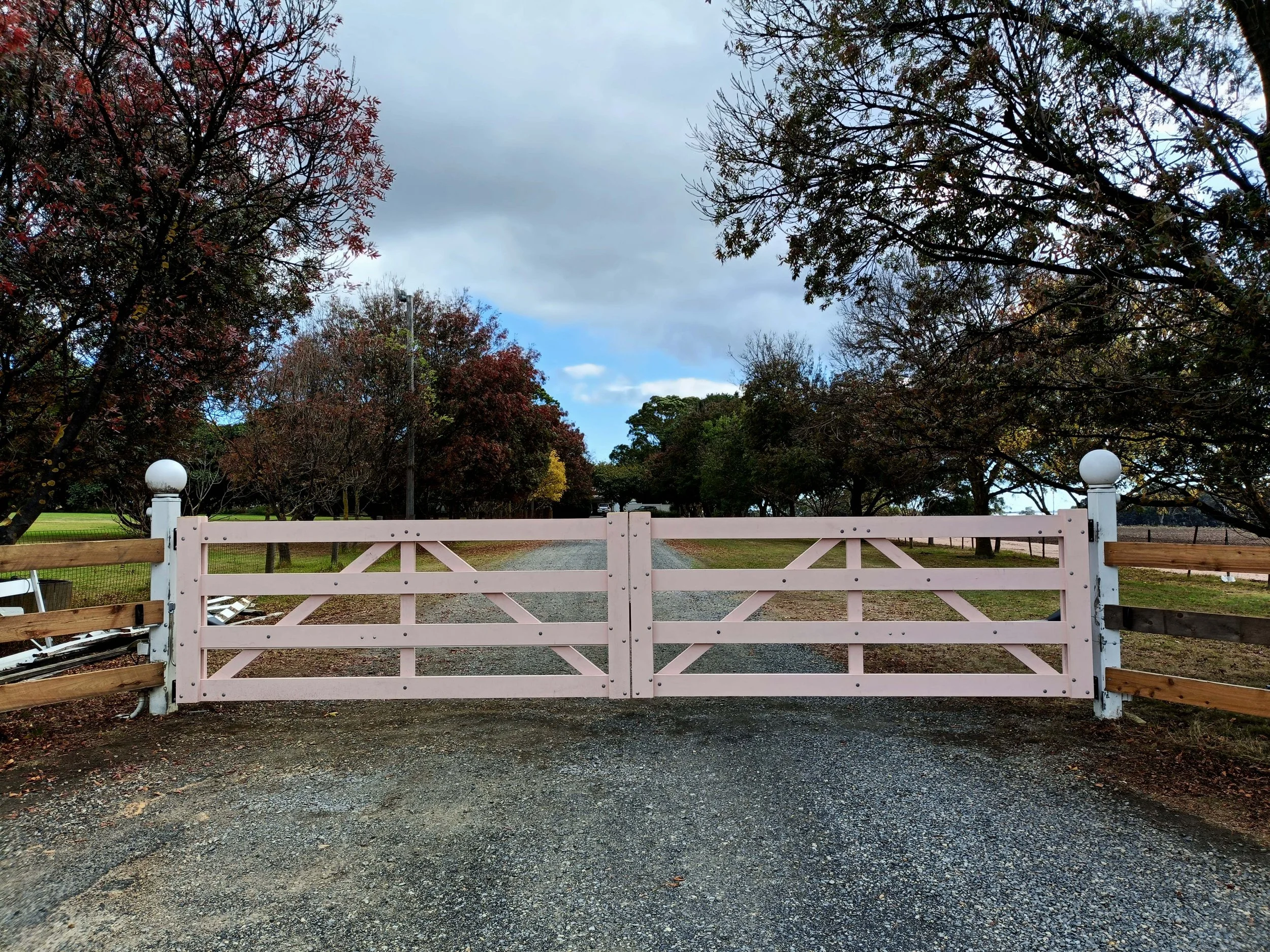 Timber Farm Gate Rails and Pointed Brace