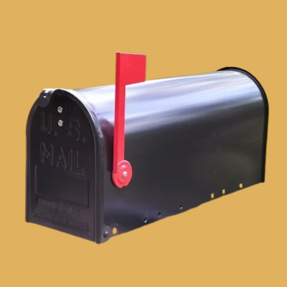 US Lockable Mailbox - American Style - Black Powder-Coated Galvanized Steel