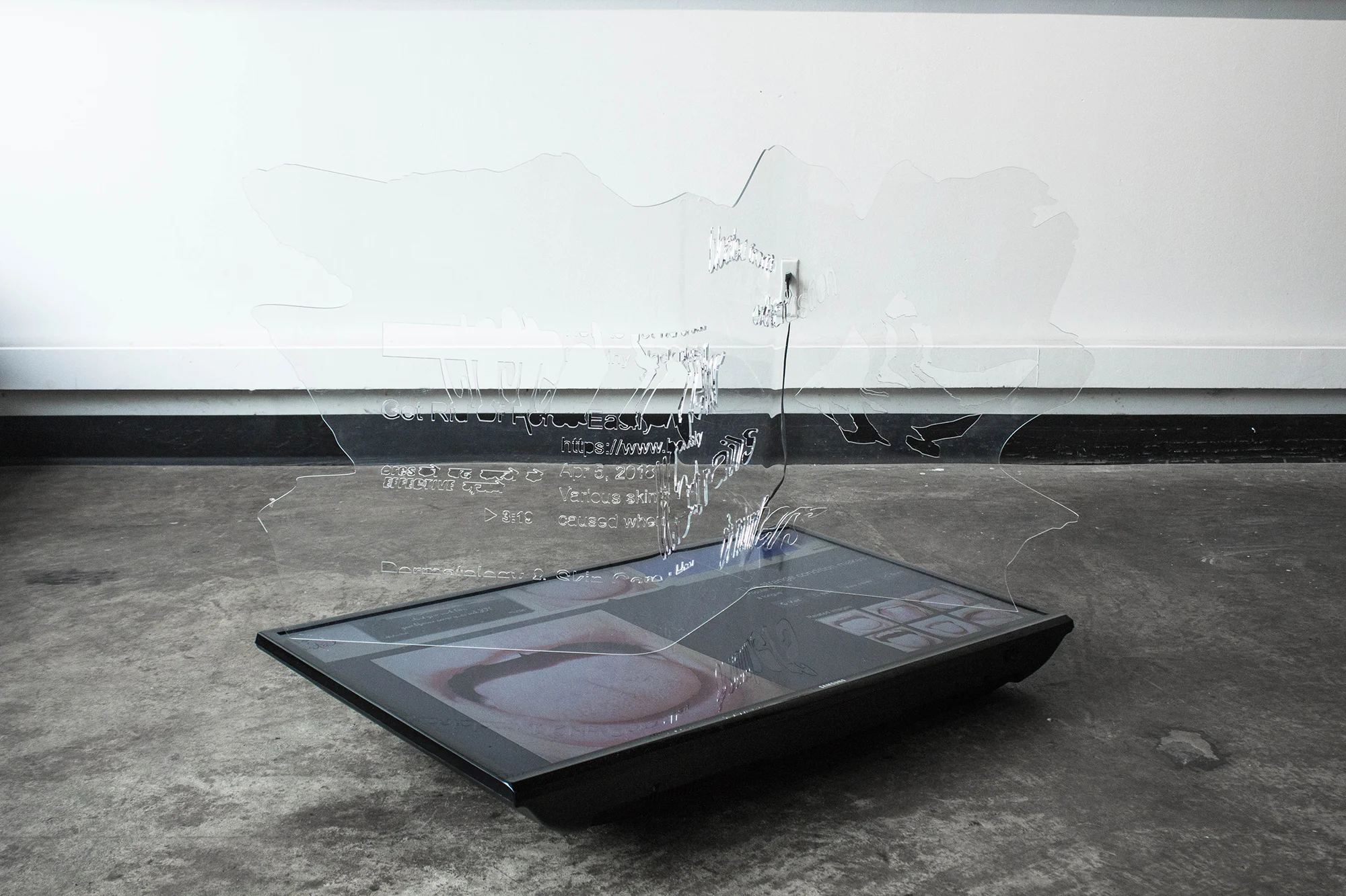 Details of how does a .jpg feel against your skin? (2018) by Sophia Oppel and Blair Swann. Photo: Philip Ocampo