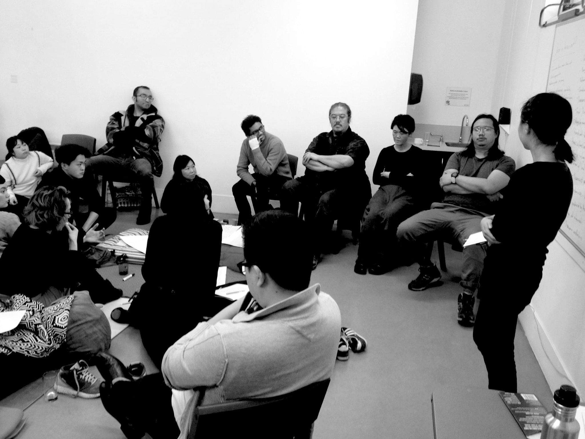 Asian New Zealand Artist Hui 2017, faciltated by Amy Weng and hosted at Te Tuhi, Auckland 8 July 2017. Photograph by Kerry Ann Lee