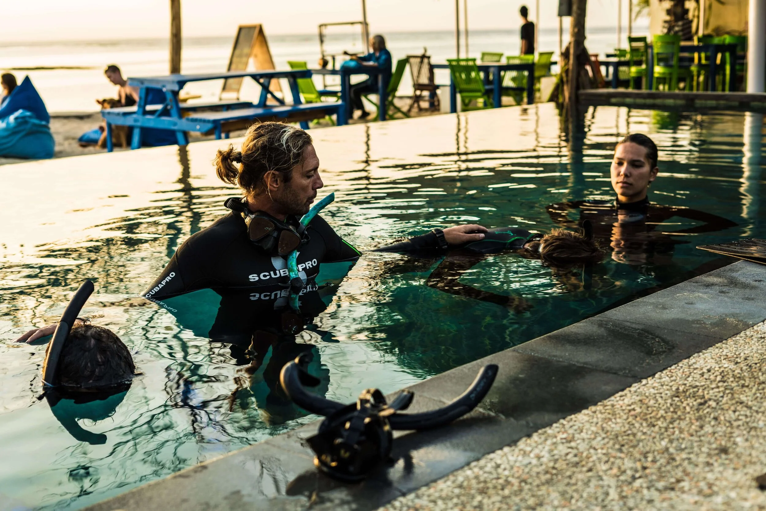 Surf training while using freediving static techniques