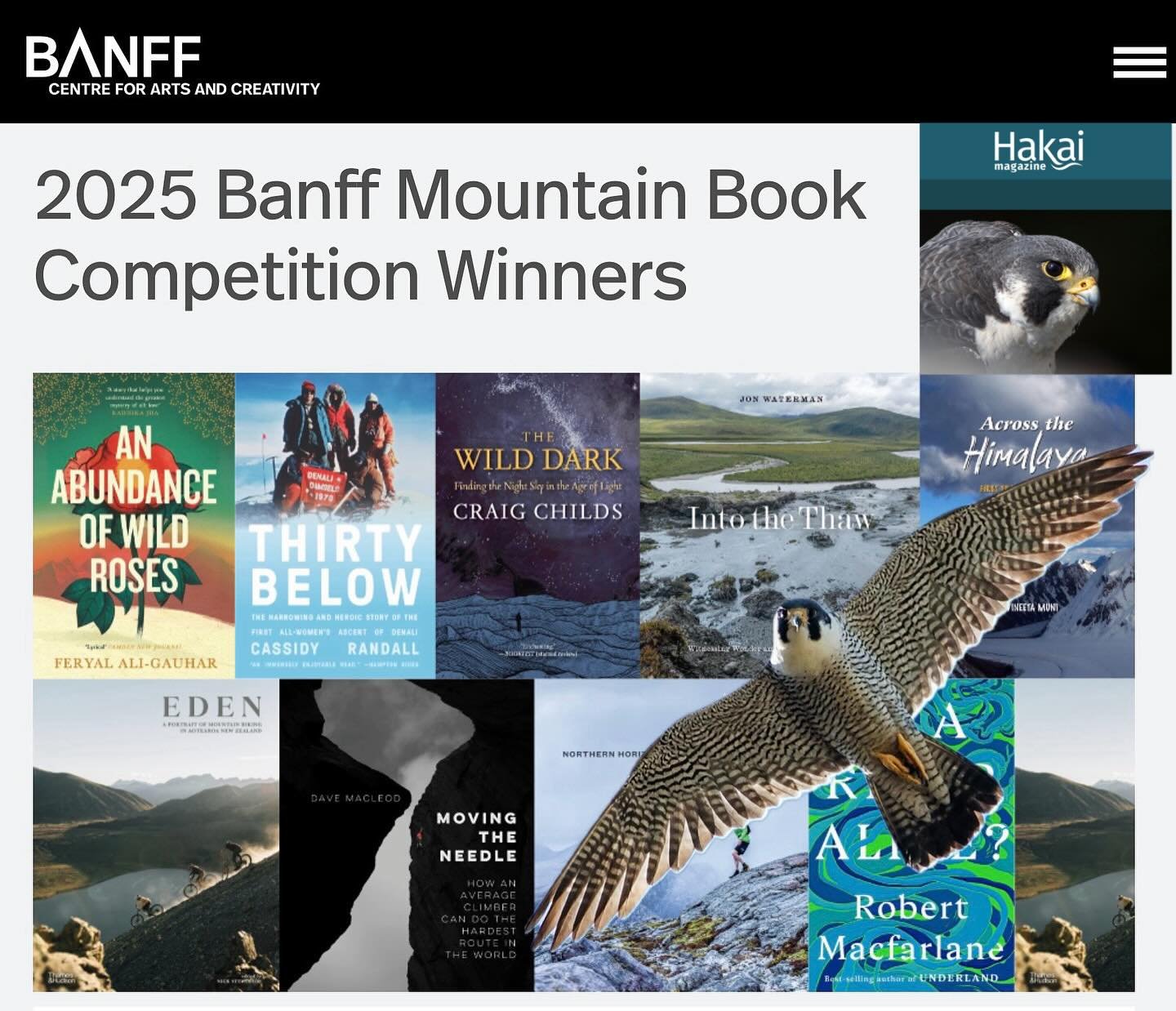 I&rsquo;m thrilled to have been awarded the Banff Mountain Article Award for &ldquo;The fleet-winged ghosts of Greenland,&rdquo; published in @hakaimag and @biographic_magazine. And solidly humbled by the jury&rsquo;s comments (see below). Thanks to 