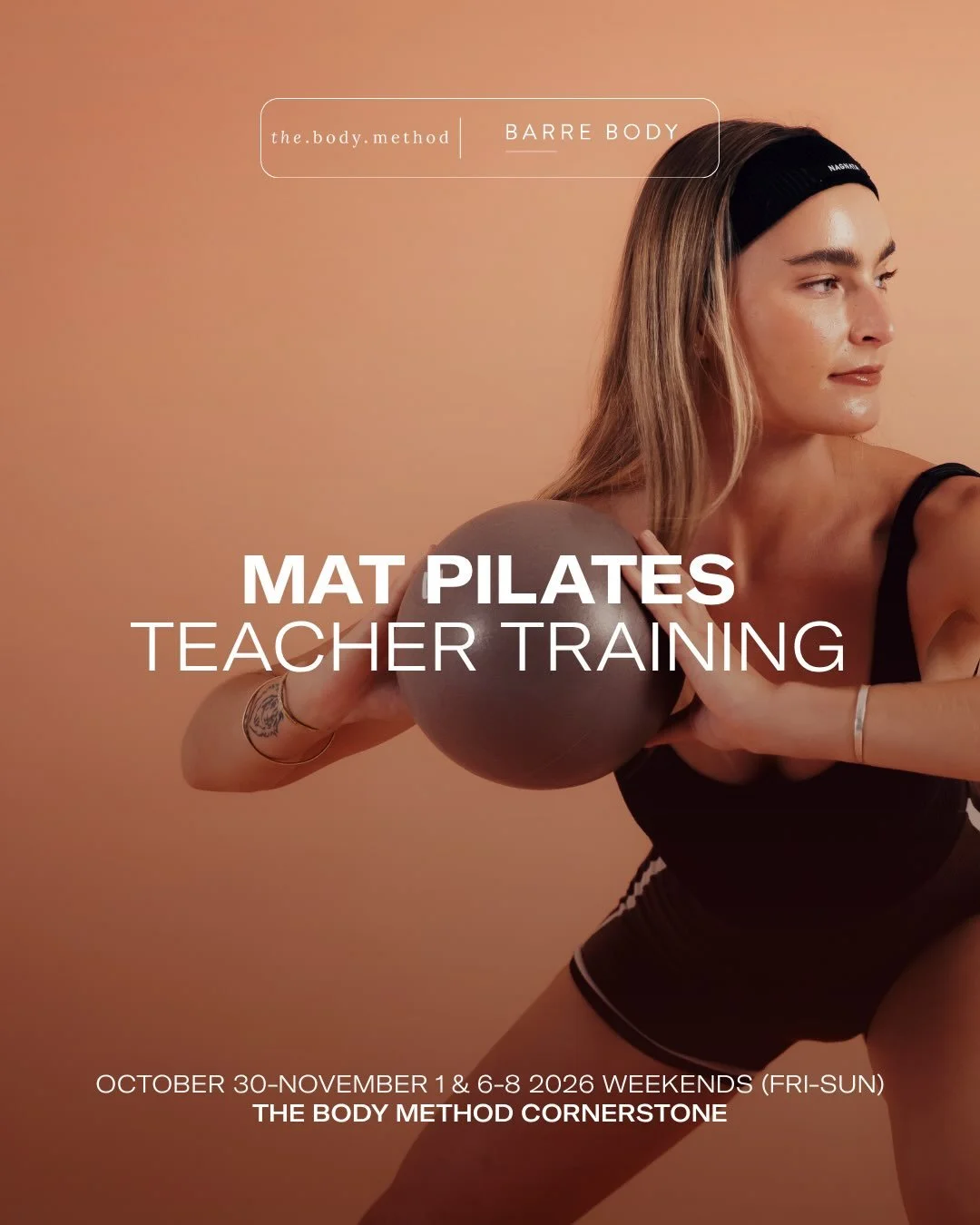We are hosting our first ever @barrebody Mat Pilates Teacher Training Oct 30-Nov 1 &amp; 6-8, 2026 weekends! DM us or click the link in our bio for more info!