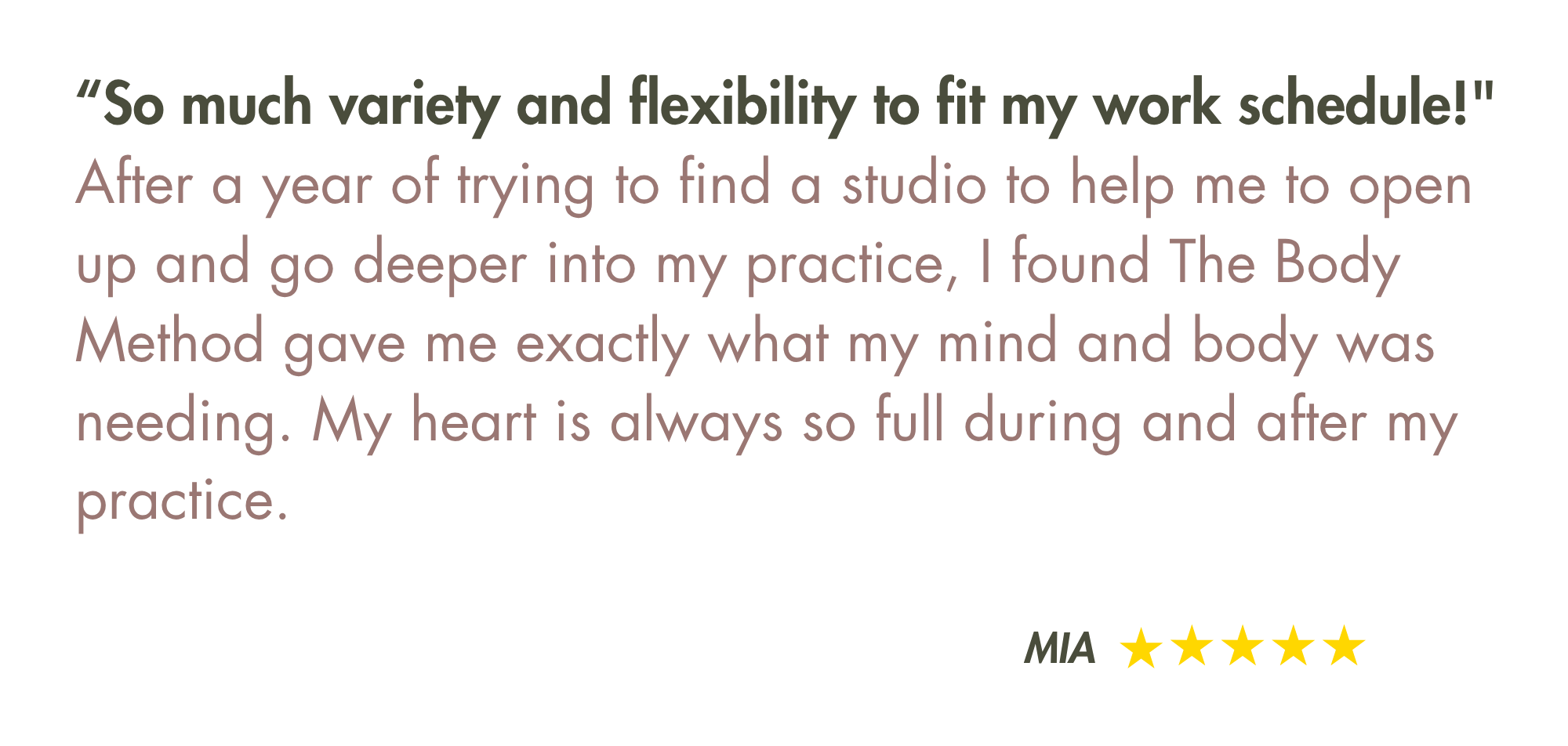 Client testimonial - So much variety and flexibility in the class schedule