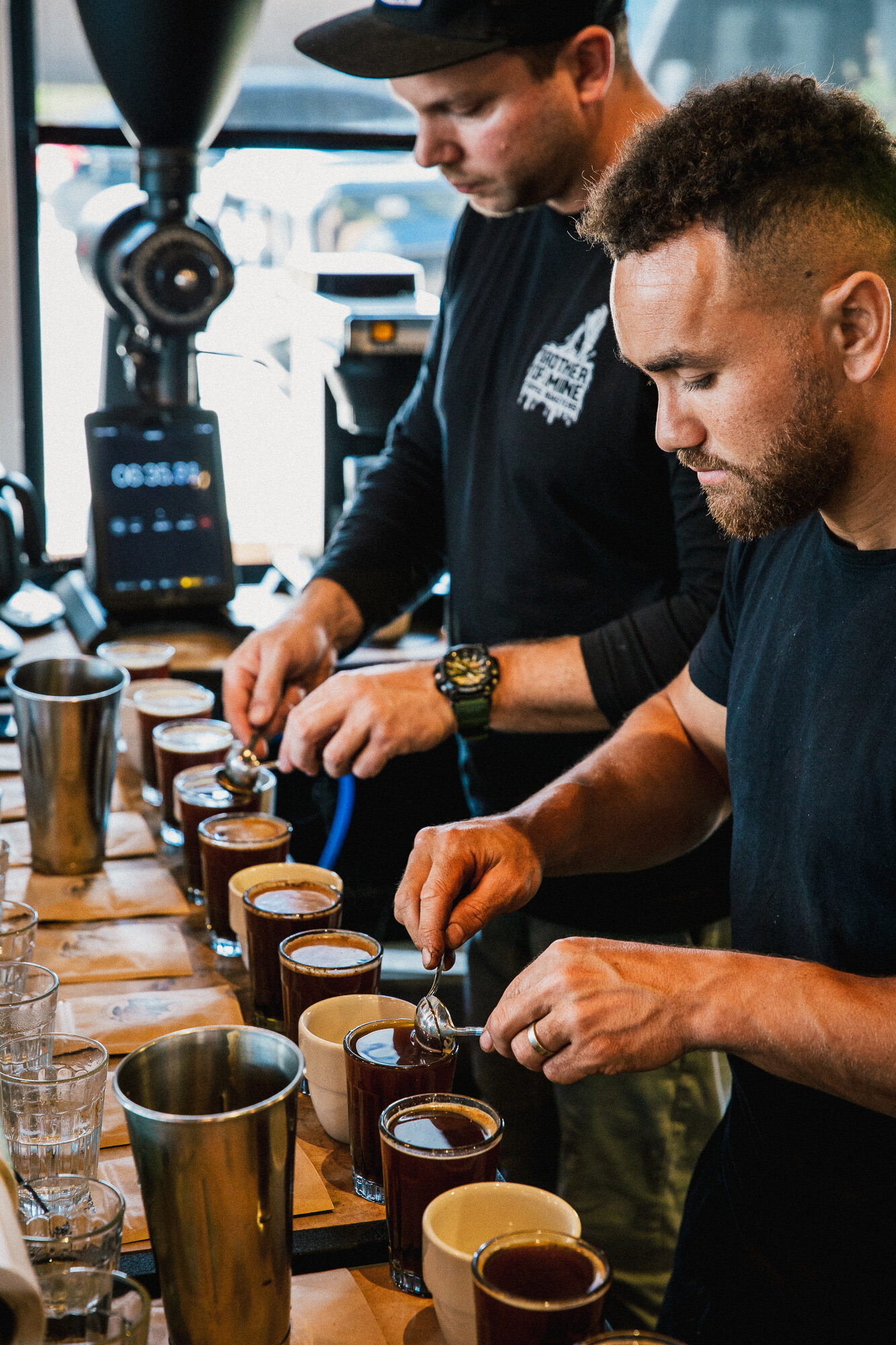 Having three different people involved in the roasting process means lots of different ideas and perspectives are brought to the table.