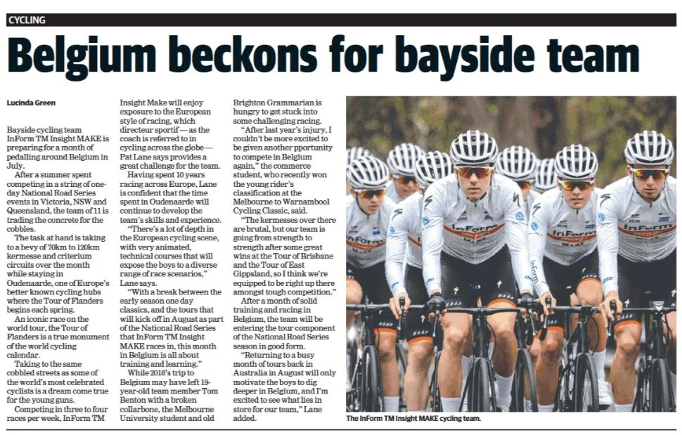 Baysider Leader: Belgium beckons for bayside team