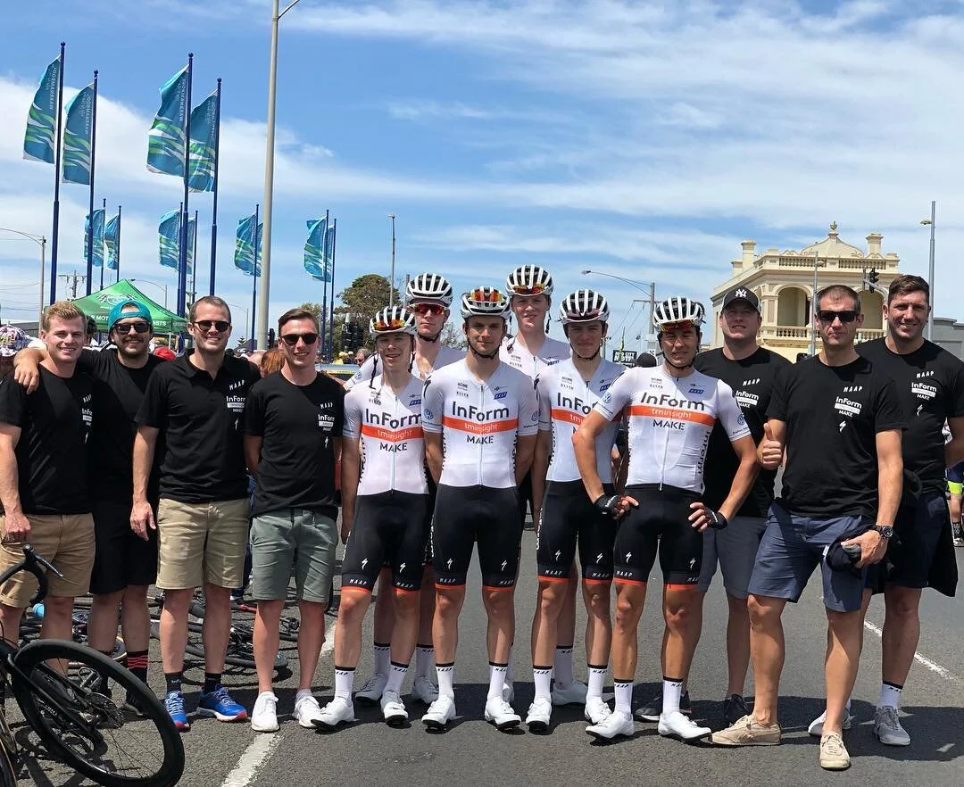 Travis Erridge and Milan Andjelkovic (right) with the team.