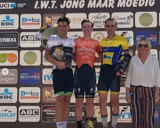 Will Moloney-Morton on the podium in Belgium.