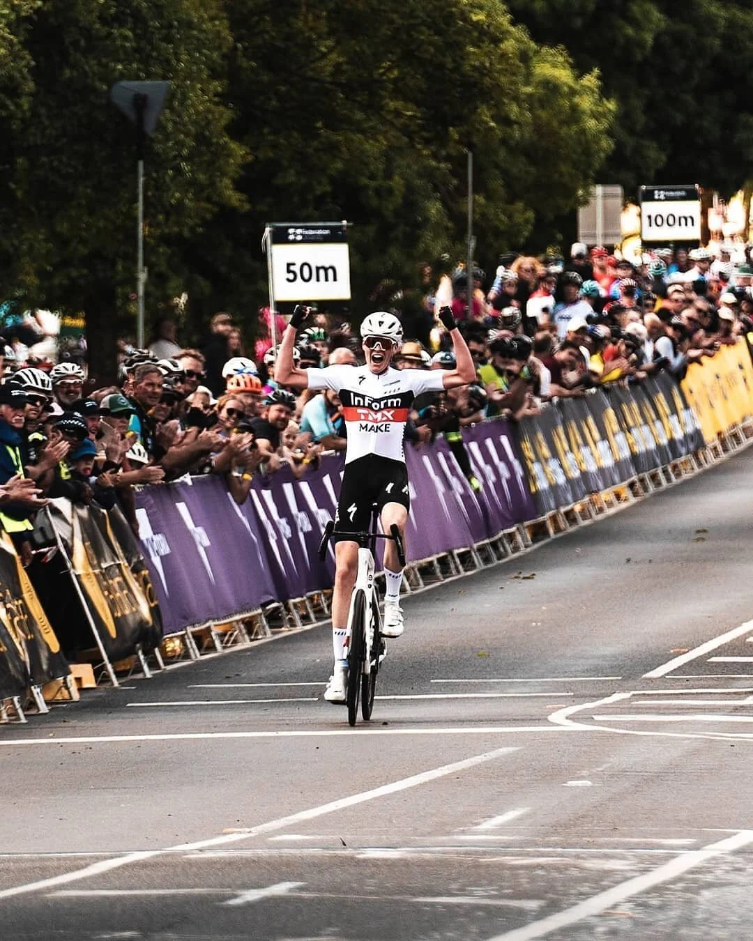A fairy tail day today for the team. 
Tom Benton 1st, Rudy Porter 2nd and Carter Turnbull 3rd in the U23 National Road Race. We couldn&rsquo;t be prouder of our boys.
.
.
.
📸 @derekrebel_
InForm  @inform_melbourne
TM Insight  @tminsight
MAKE  @make.ventures
Specialized  @specialized_au
MAAP  @MAAP.CC
Quarq  @Quarq
FE Sports  @fe_sports
Wahoo Fitness  @wahoofitnessofficial 
SRAM  @sram_australia
100%  @ride100percent / @fe_sports
SKODA  @baysideskoda 
Pleysier Perkins  @pleysierperkins
Stannards  @stannards.accountants
Halcam  @halcam_plastering
#roadnationals #ballaratroadnationalchampionships #roadcyclingaustralia #roadnats #tomBenton #nrs #nrsteam