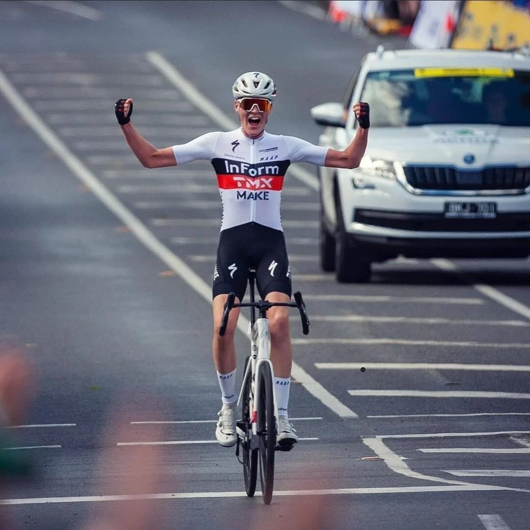 We wanted to take a moment a to appreciate our new U23 Road national champ! Well done Tom Benton for always being an inspiration, on and off the bike. 💯🥇
.
.
.
📸 Stella shot by @imagewriterphotography

InForm  @inform_melbourne
TM Insight  @tminsight
MAKE  @make.ventures
Specialized  @specialized_au
MAAP  @MAAP.CC
Quarq  @Quarq
FE Sports  @fe_sports
Wahoo Fitness  @wahoofitnessofficial 
SRAM  @sram_australia
100%  @ride100percent / @fe_sports
SKODA  @baysideskoda 
Pleysier Perkins  @pleysierperkins
Stannards  @stannards.accountants
Halcam  @halcam_plastering