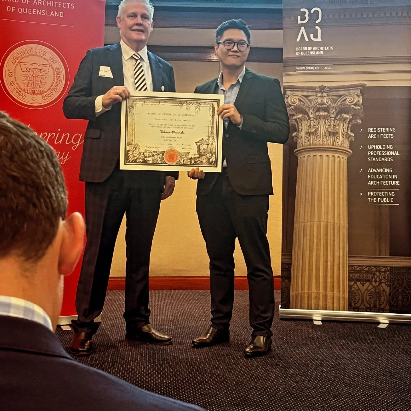 Achieved one of my career milestone and a new chapter chapter begins.
Proud to announced that I am now a Registered Architect in QLD under BOAQ. 

Big thanks to people who have supported me on this journey. Especially to my family who have gave me th