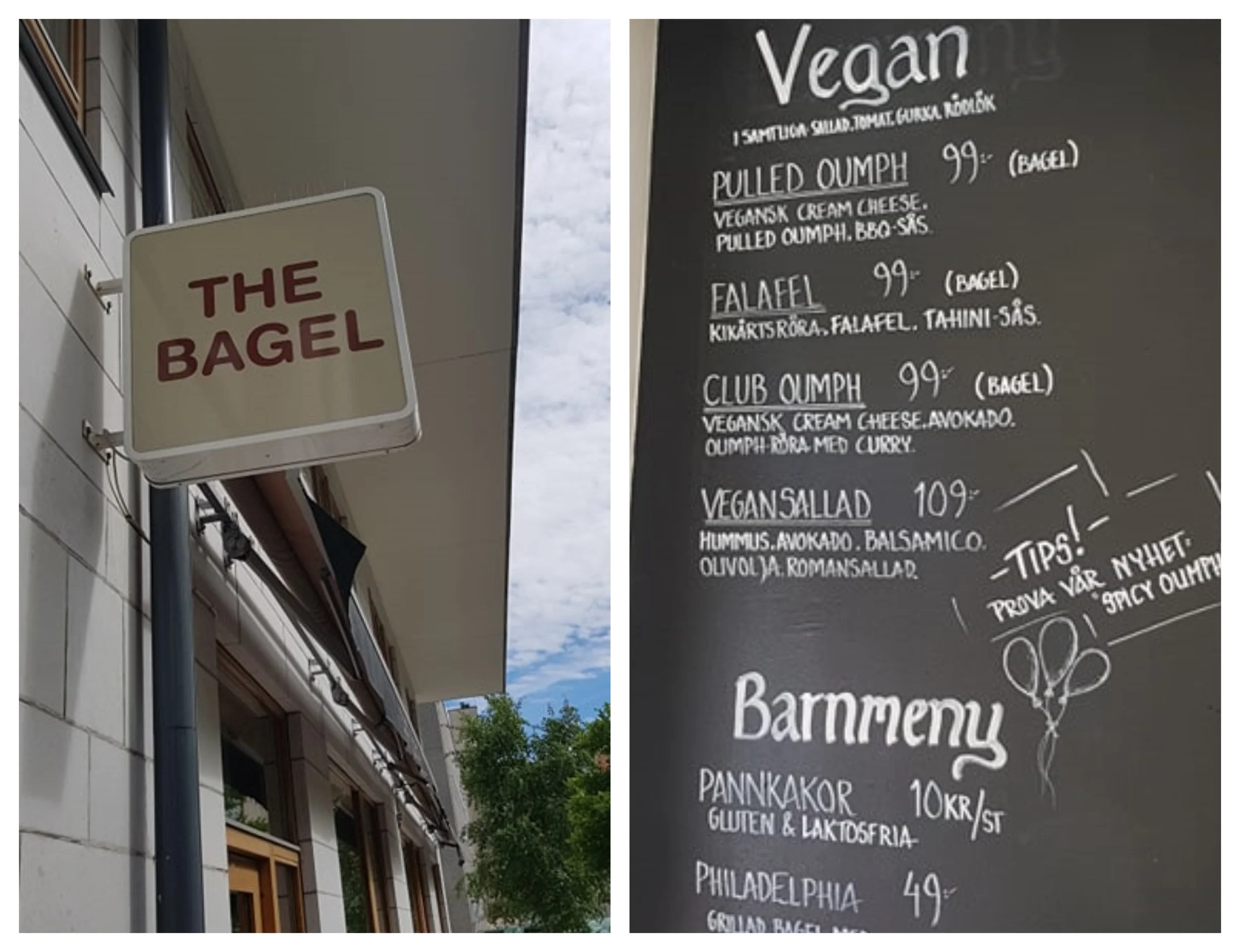 Bagel café ligger precis bakom skrapan vid Skanstull. 