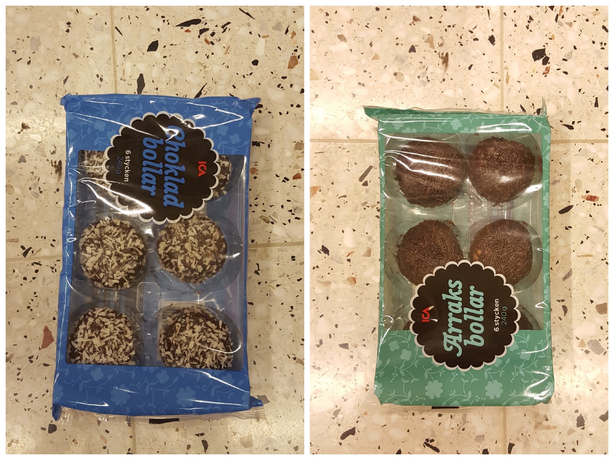 Även ICAs egna variant av choklad och arraksbollar är veganska.