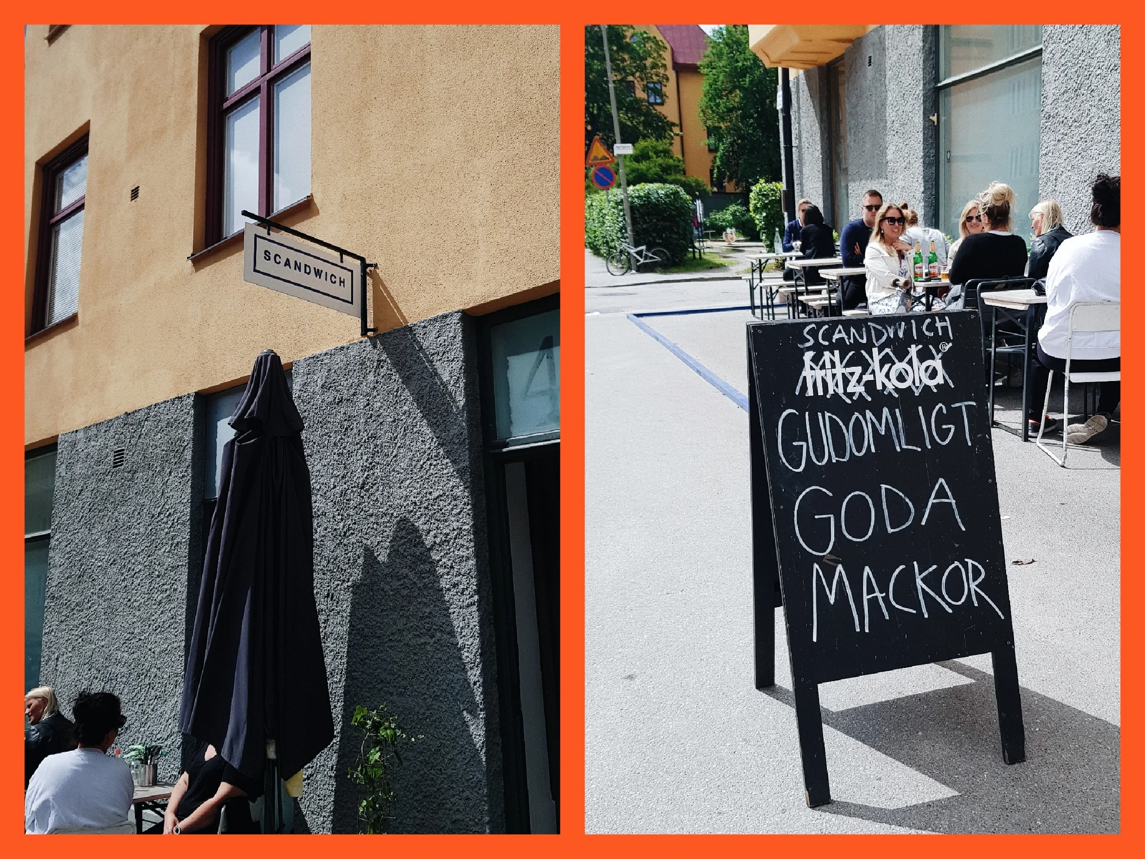 Restaurangen ligger på Vattenledningsvägen och det fanns möjlighet att sitta både inom- och utomhus.
