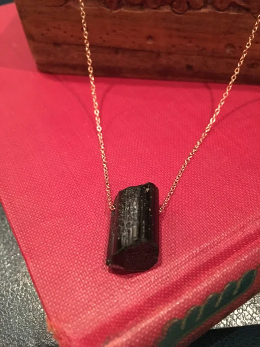 Black Tourmaline on Rose Gold
