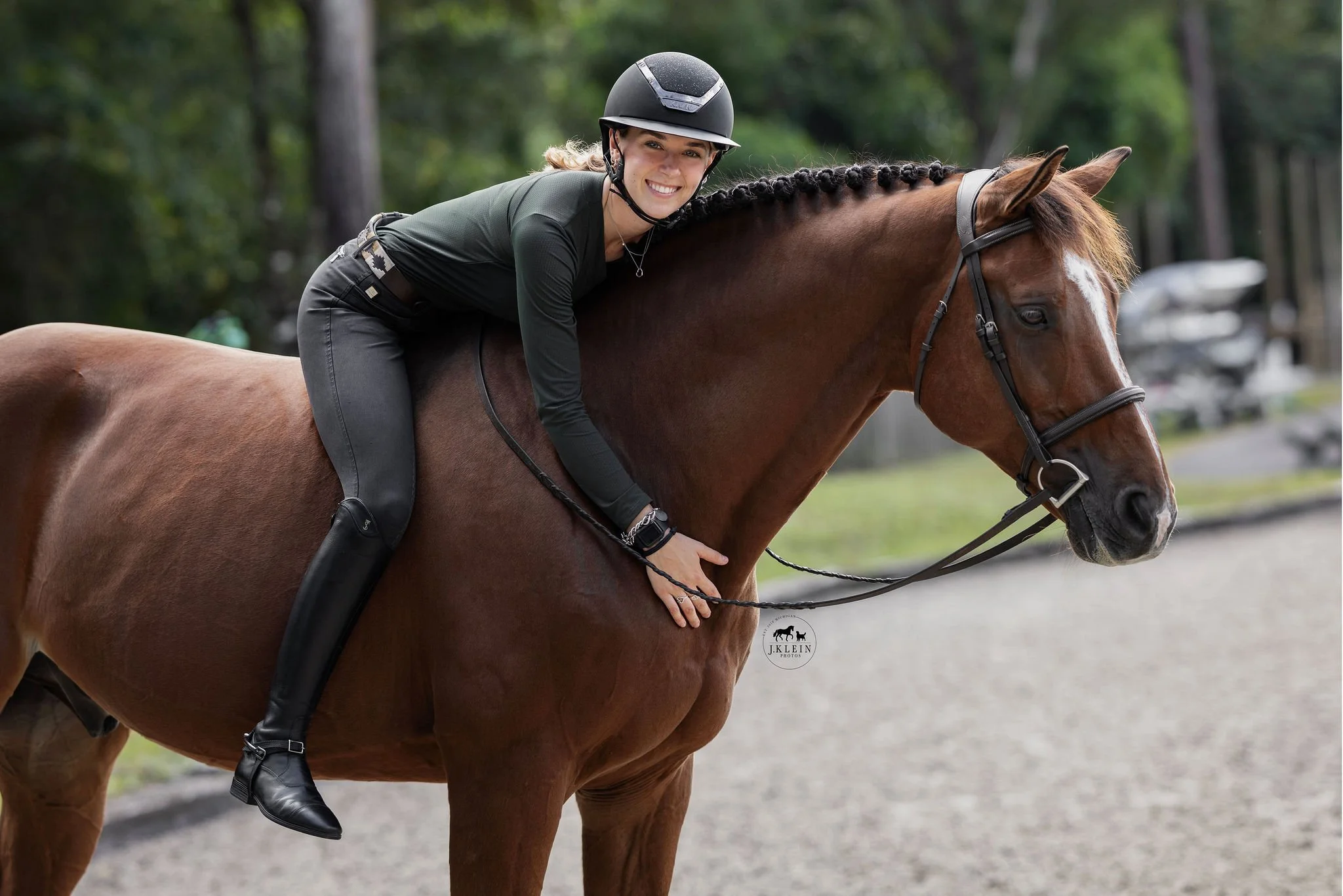 JKlein Photos, Wellington Florida Equine Photographer, photographs horse and rider for educational posing guide, creating professional portraits for equestrians.