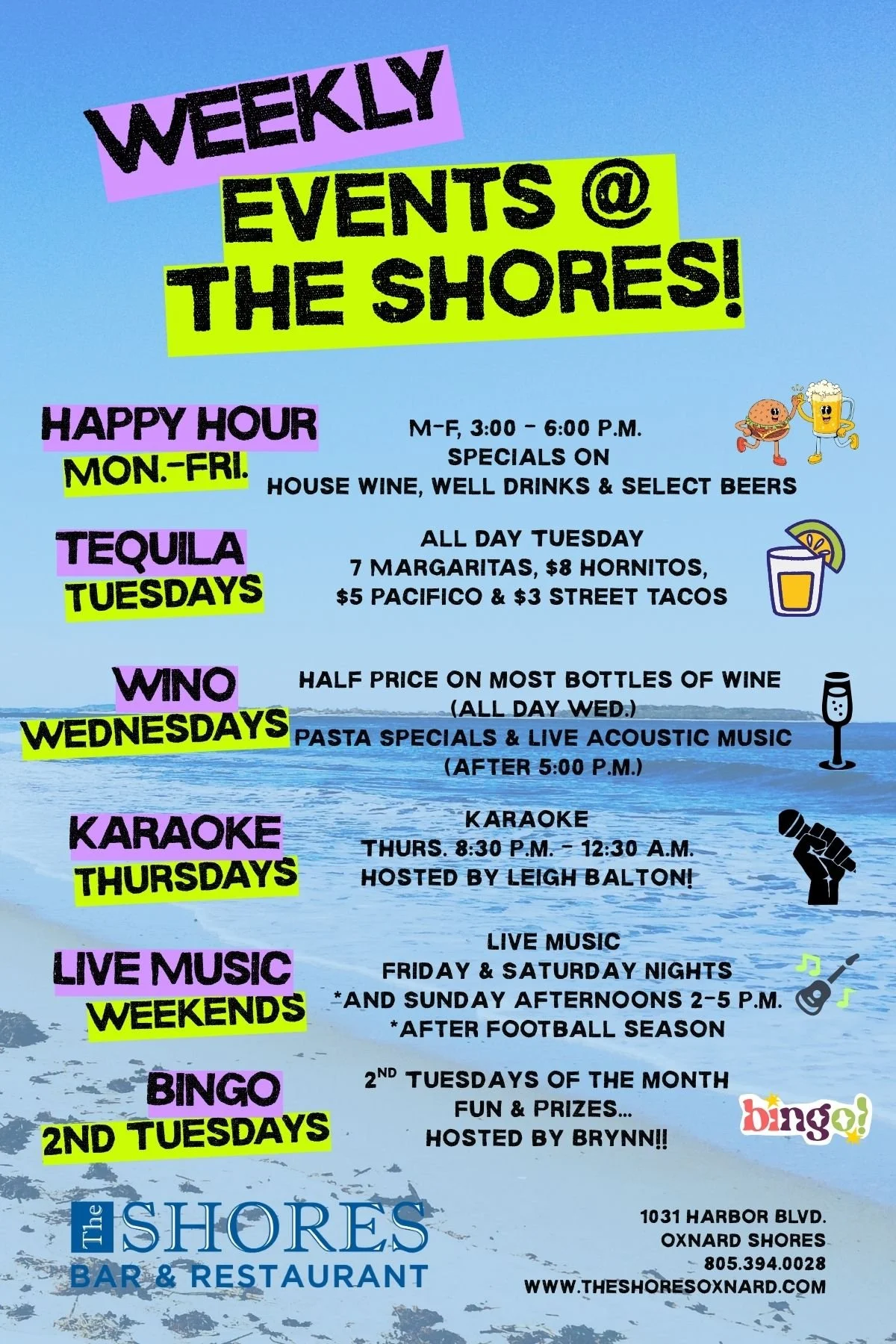Weekly Events at The Shores