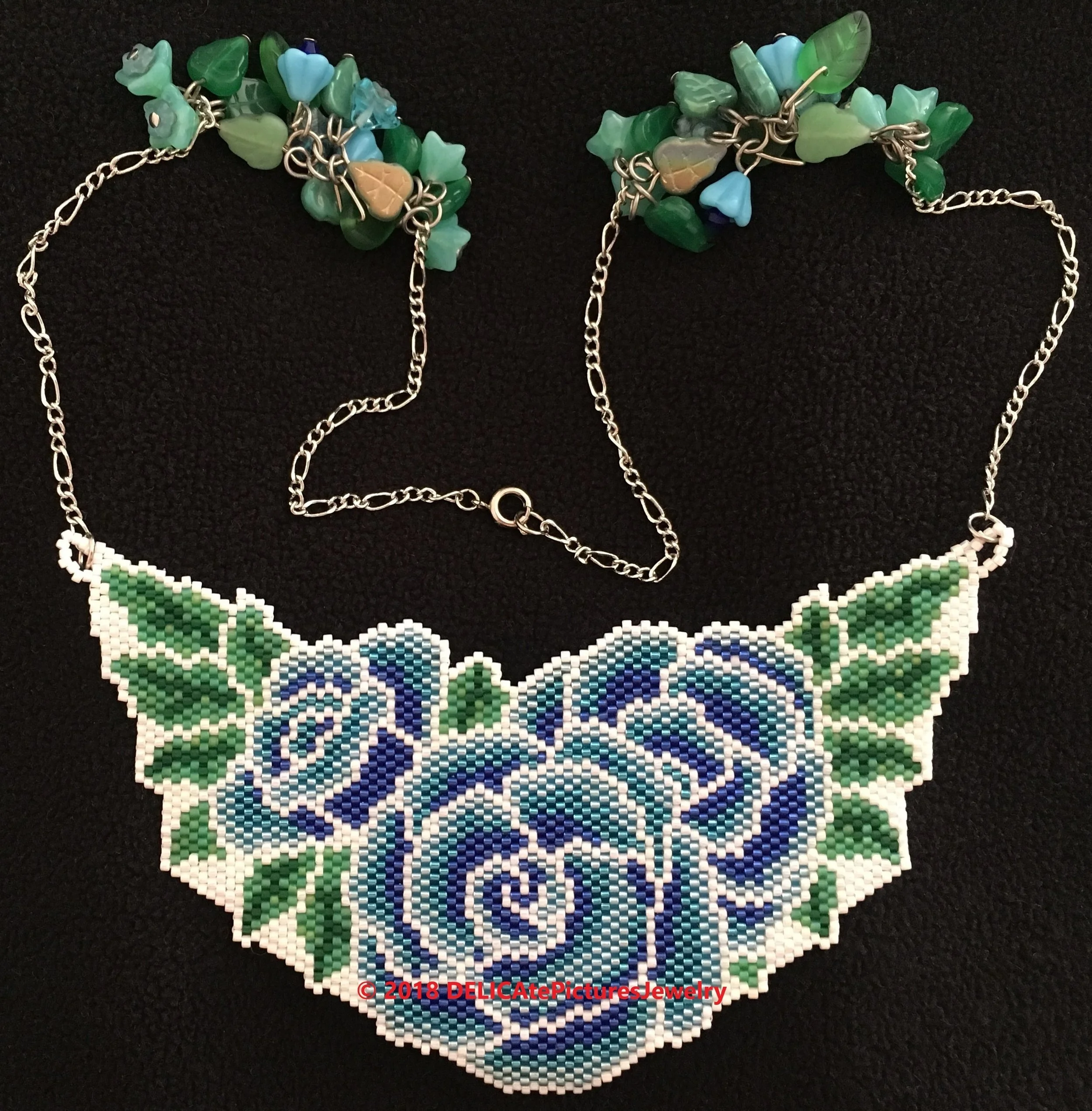 Blue Roses Juliet Necklace 