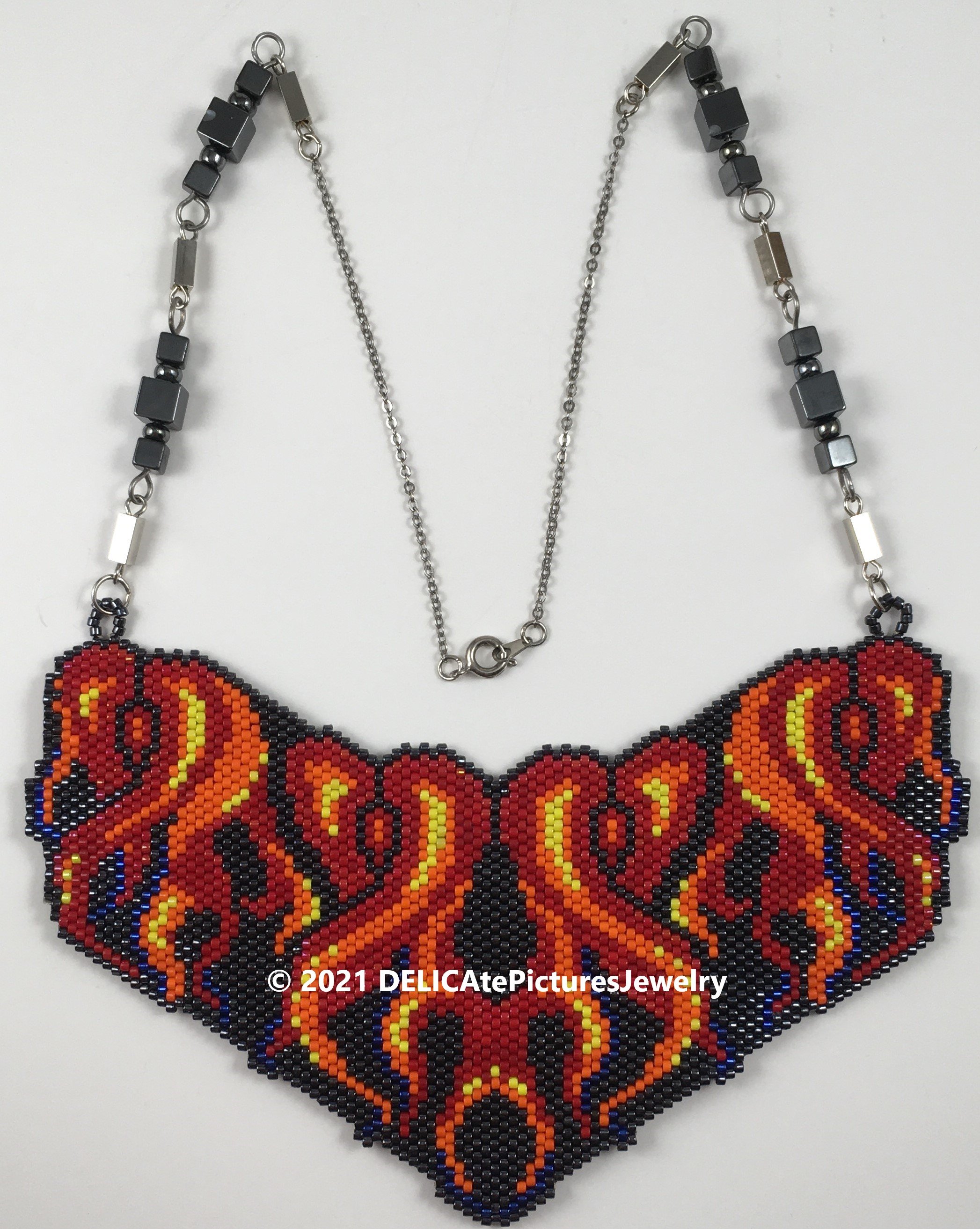 Inferno Flames Hematite Necklace 