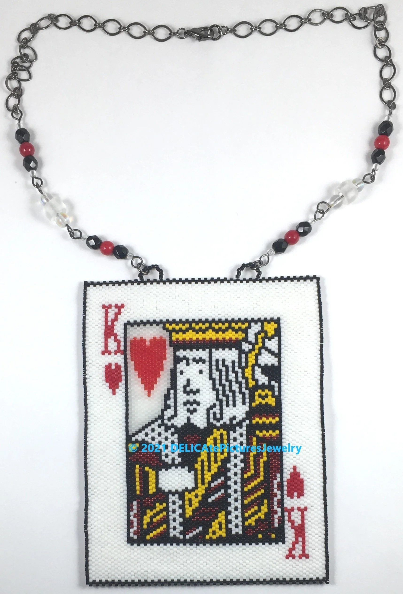 King of Hearts Playing Card Necklace