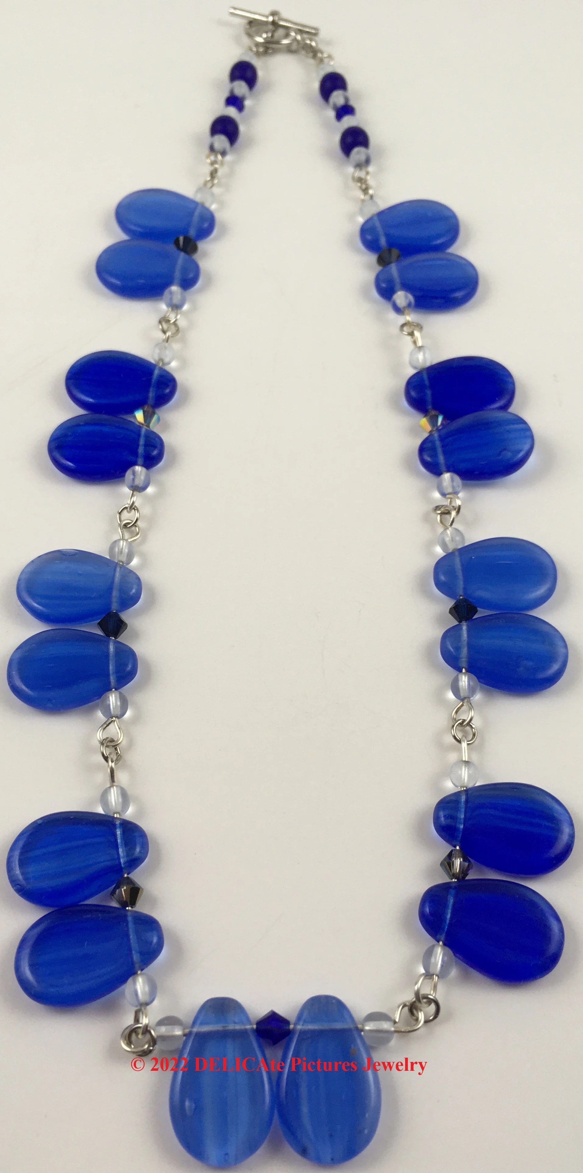 Sapphire Blue Water Droplets Necklace