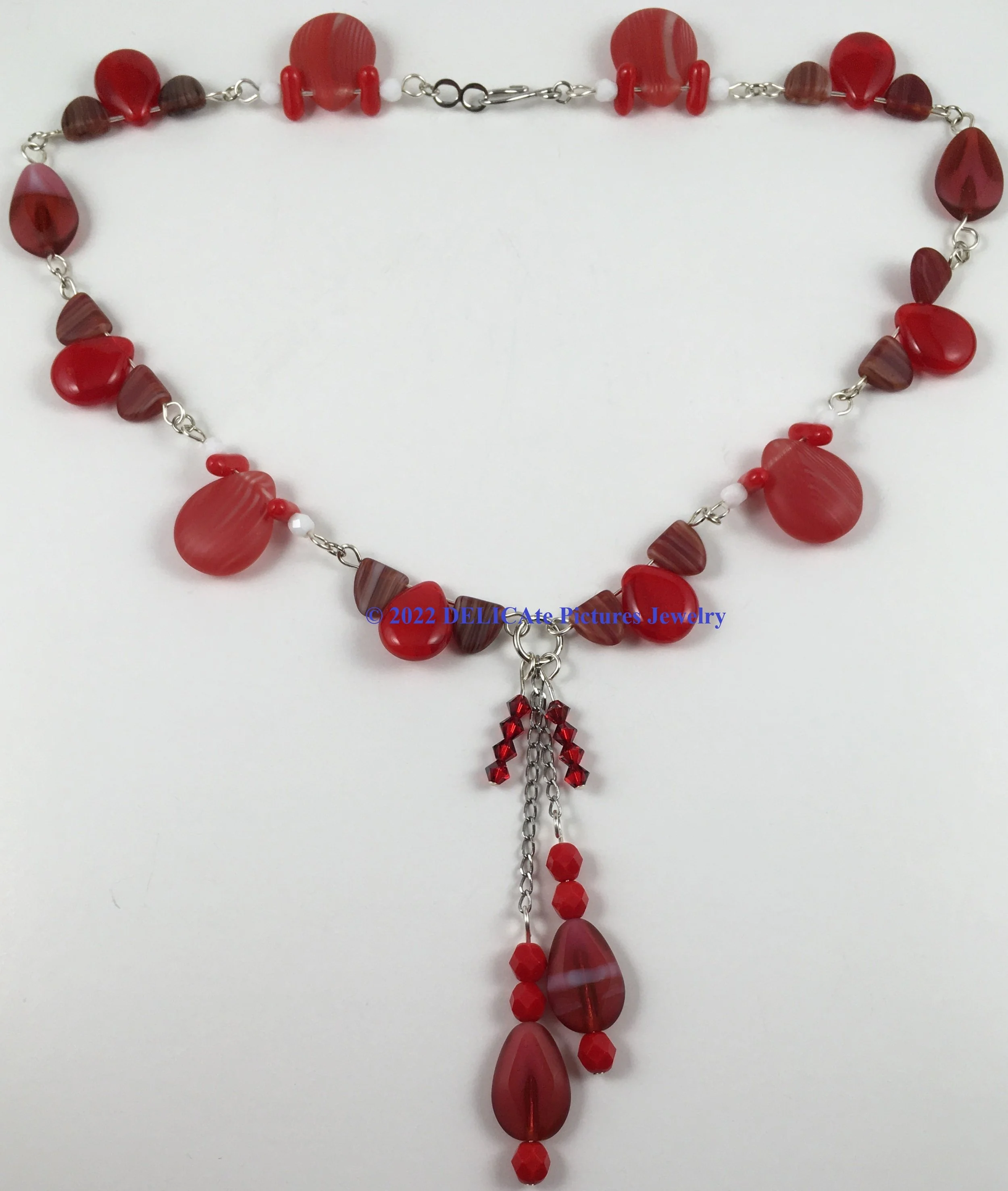 Gothic Vampire Red Blood Drops Pendant Necklace 