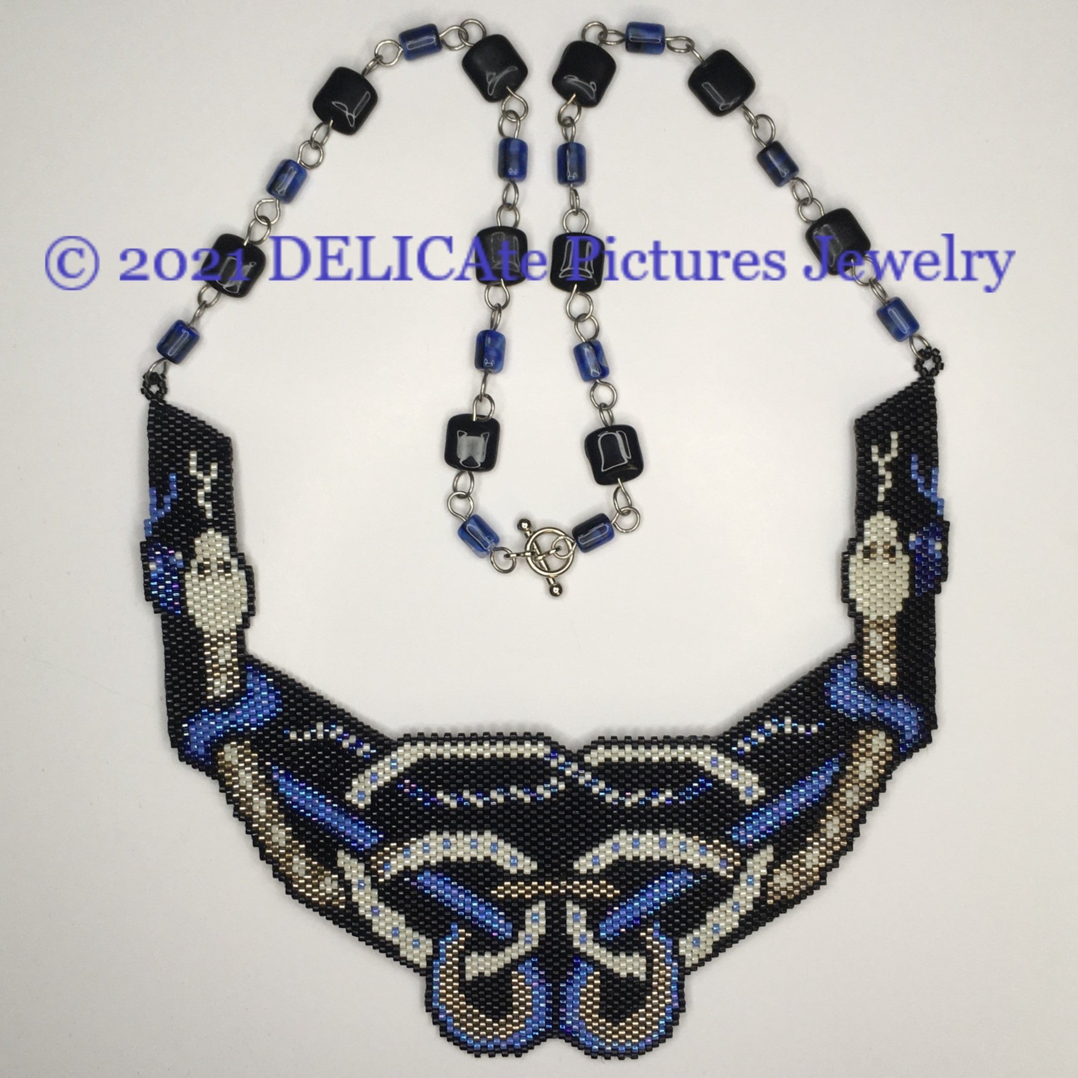 Two Snakes Celtic Knot Bib Necklace