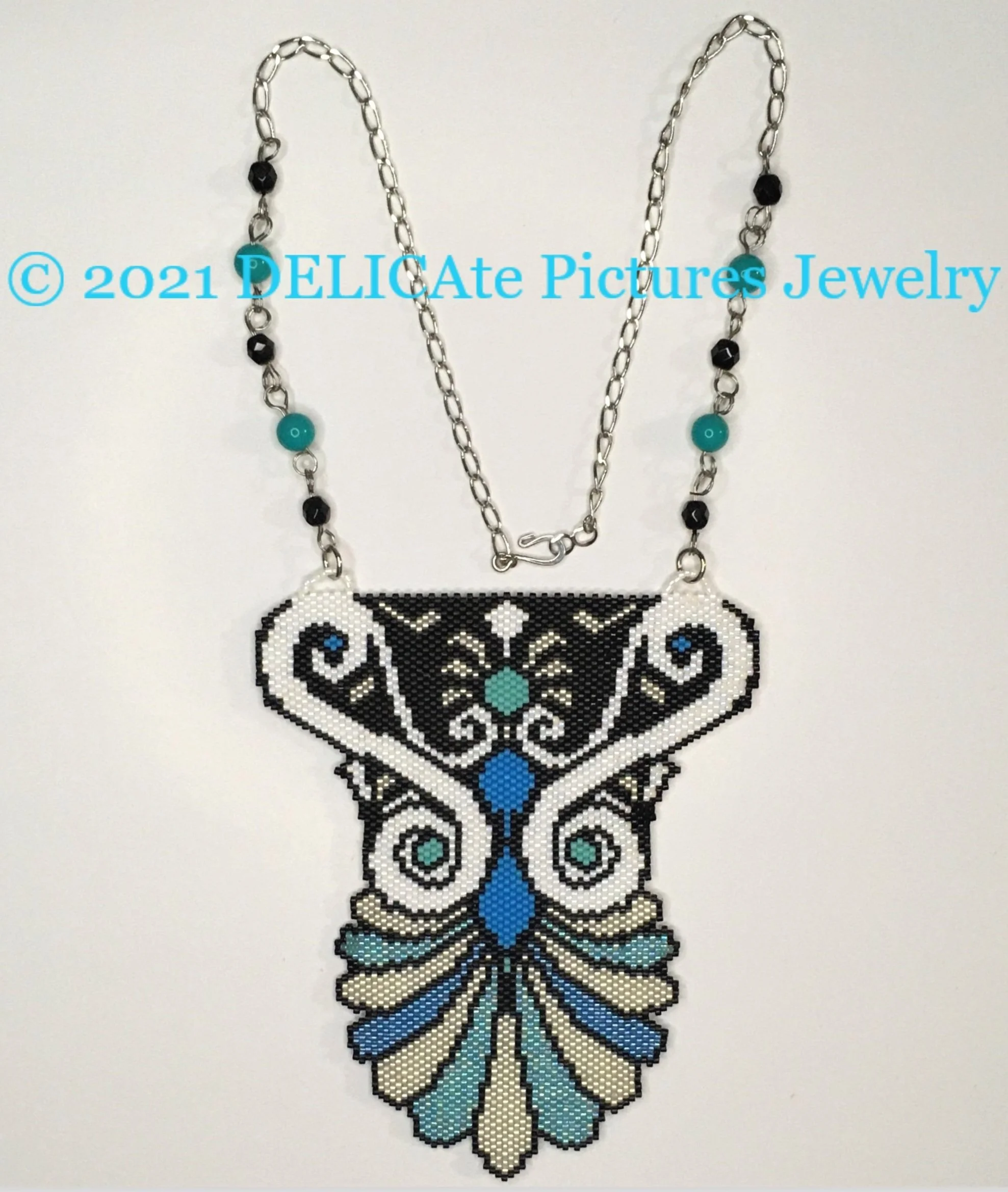 Blue & White Art Deco Elegance Necklace