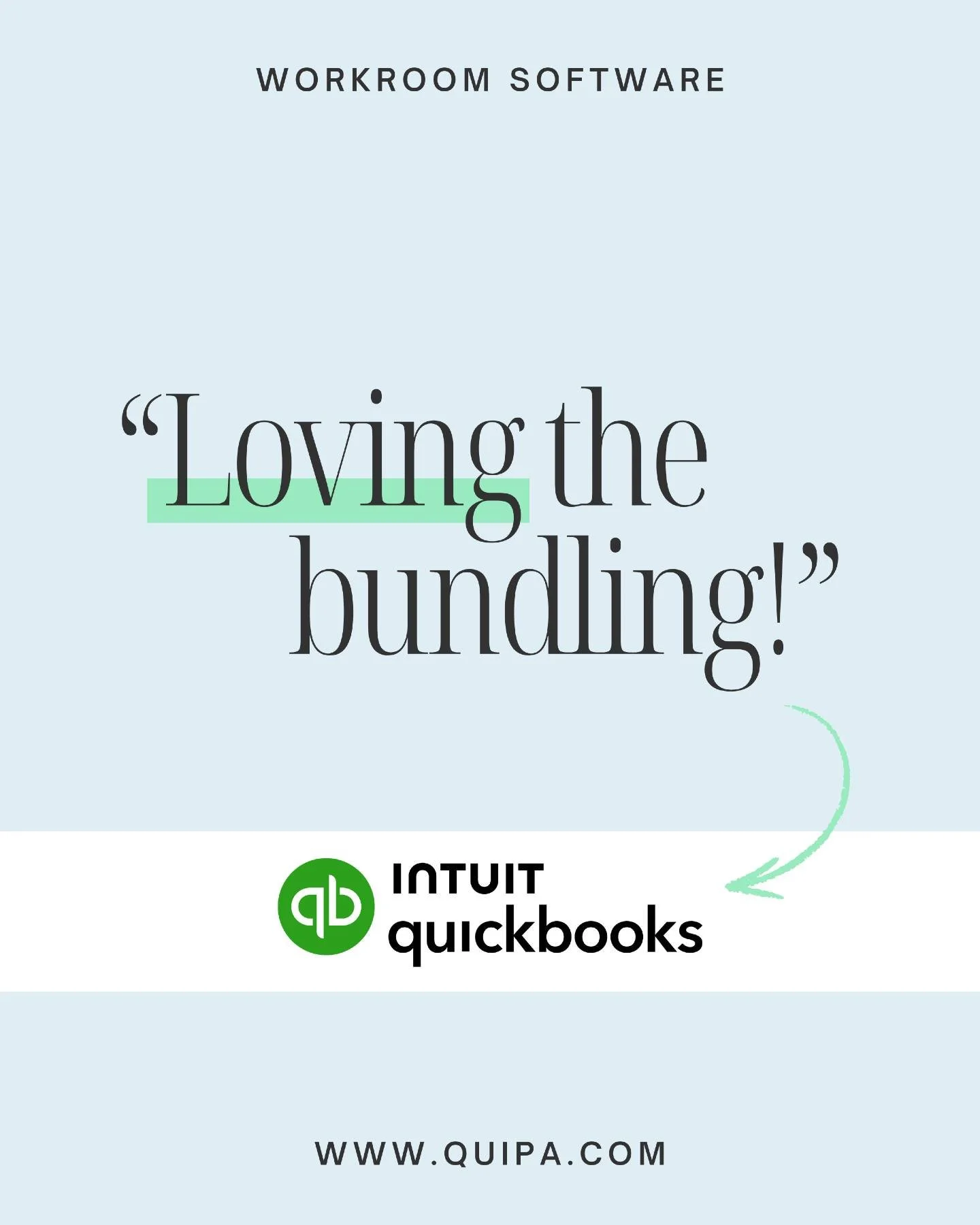 We love our QuickBooks Online integration that allows for bundled estimates at the click of a button! ⚡️
Want to learn more about QUIPA&rsquo;s workroom software? Sign up for a demo in the link in bio or on QUIPA.com 🤩

#workroomsoftware #draperywor