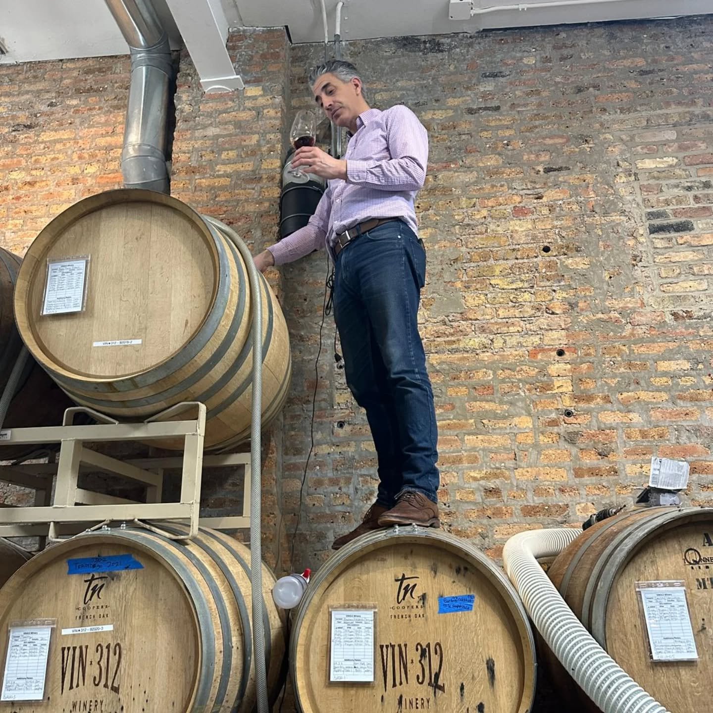 The winemaker tasting a little wine! 
Crafting the perfect wine takes time and patience. It's the passion that is given to guide this amazing mystical drink from grape to barrel, to bottle and ultimately to glass that we love to share!

#family #urba