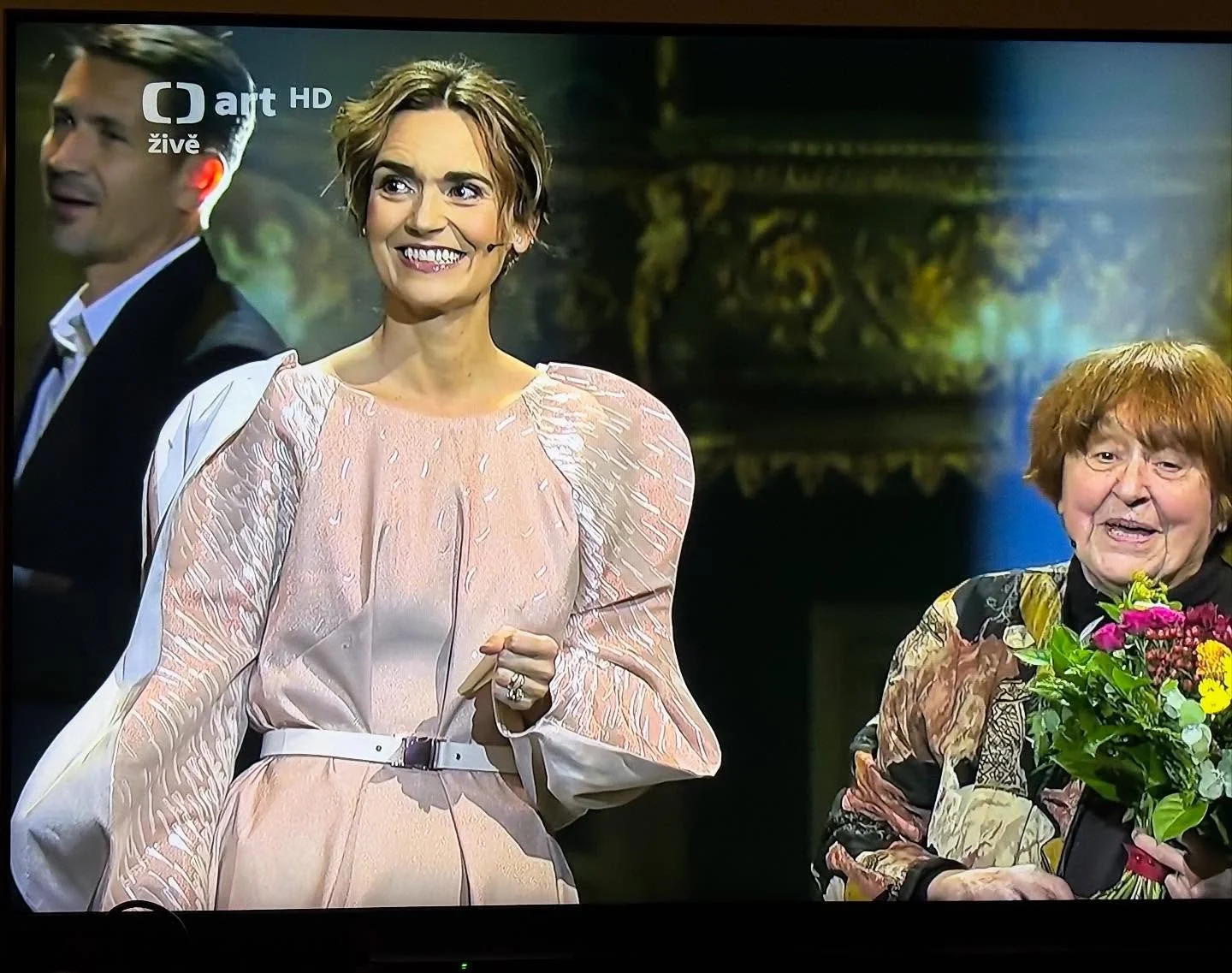 @brzobohatadaniela 🤍🌸🩷 @ctartcz #udilenicenministerstvakultury 
#dress #jacquard @hedva_cesky_brokat @baagi.cz