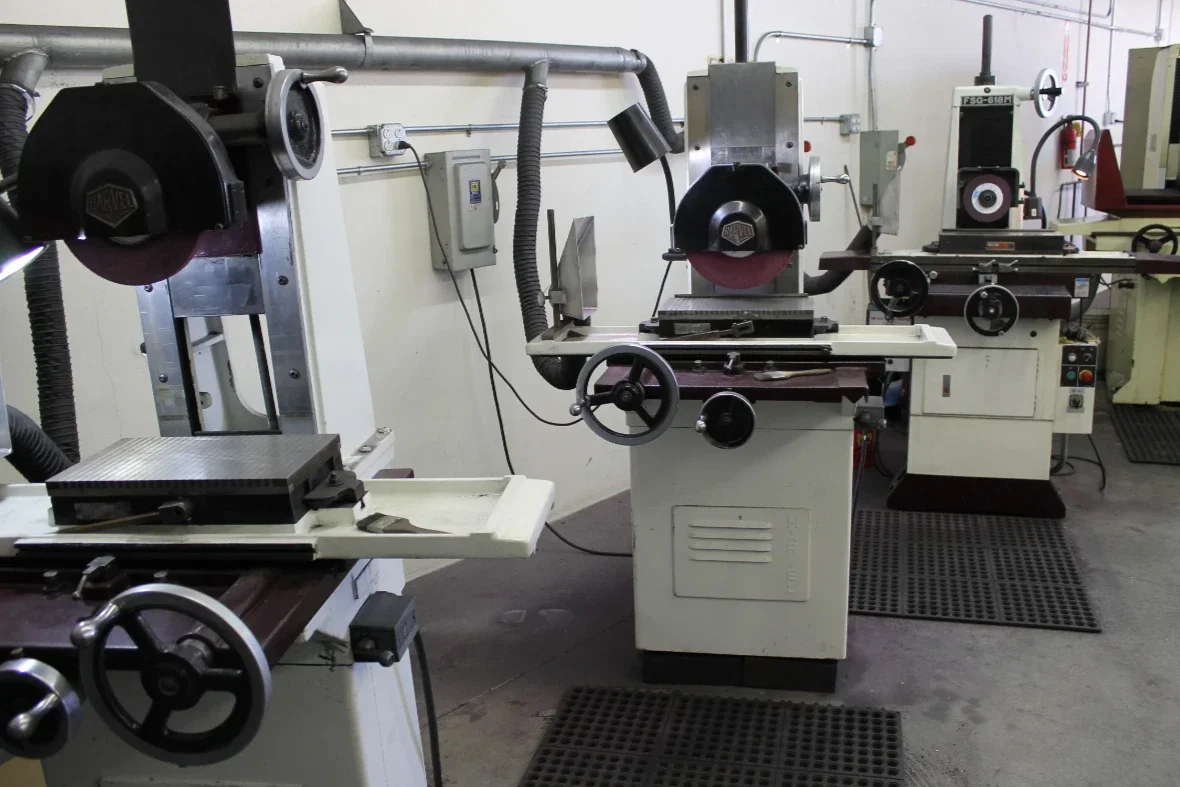 Surface grinding machines set up for precision finishing of tool and die components