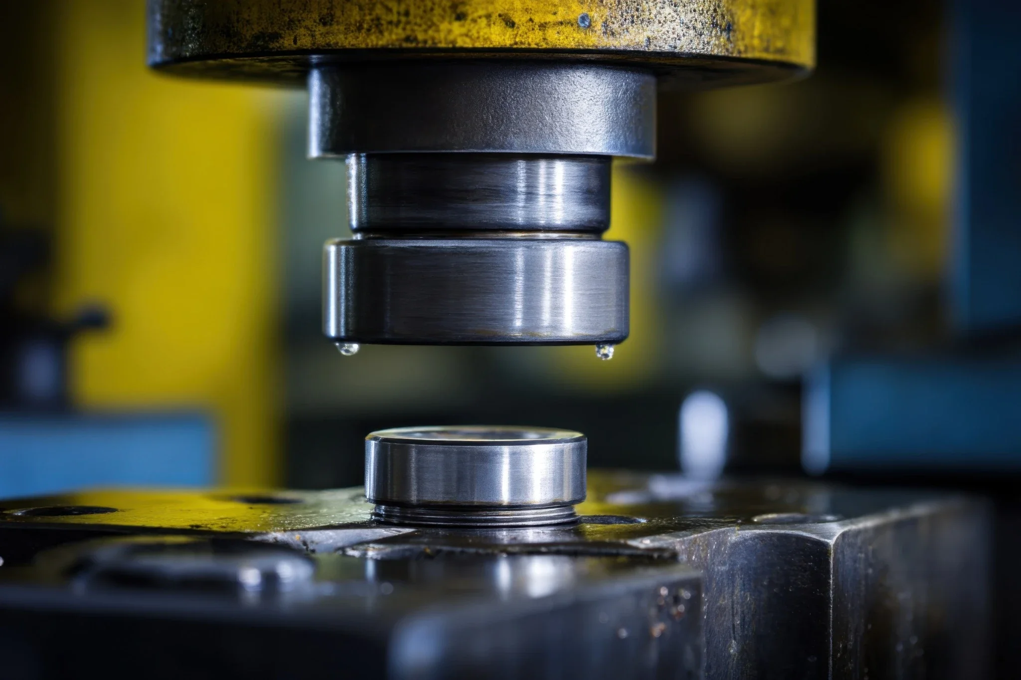 Hydraulic press forming metal component with precision tooling