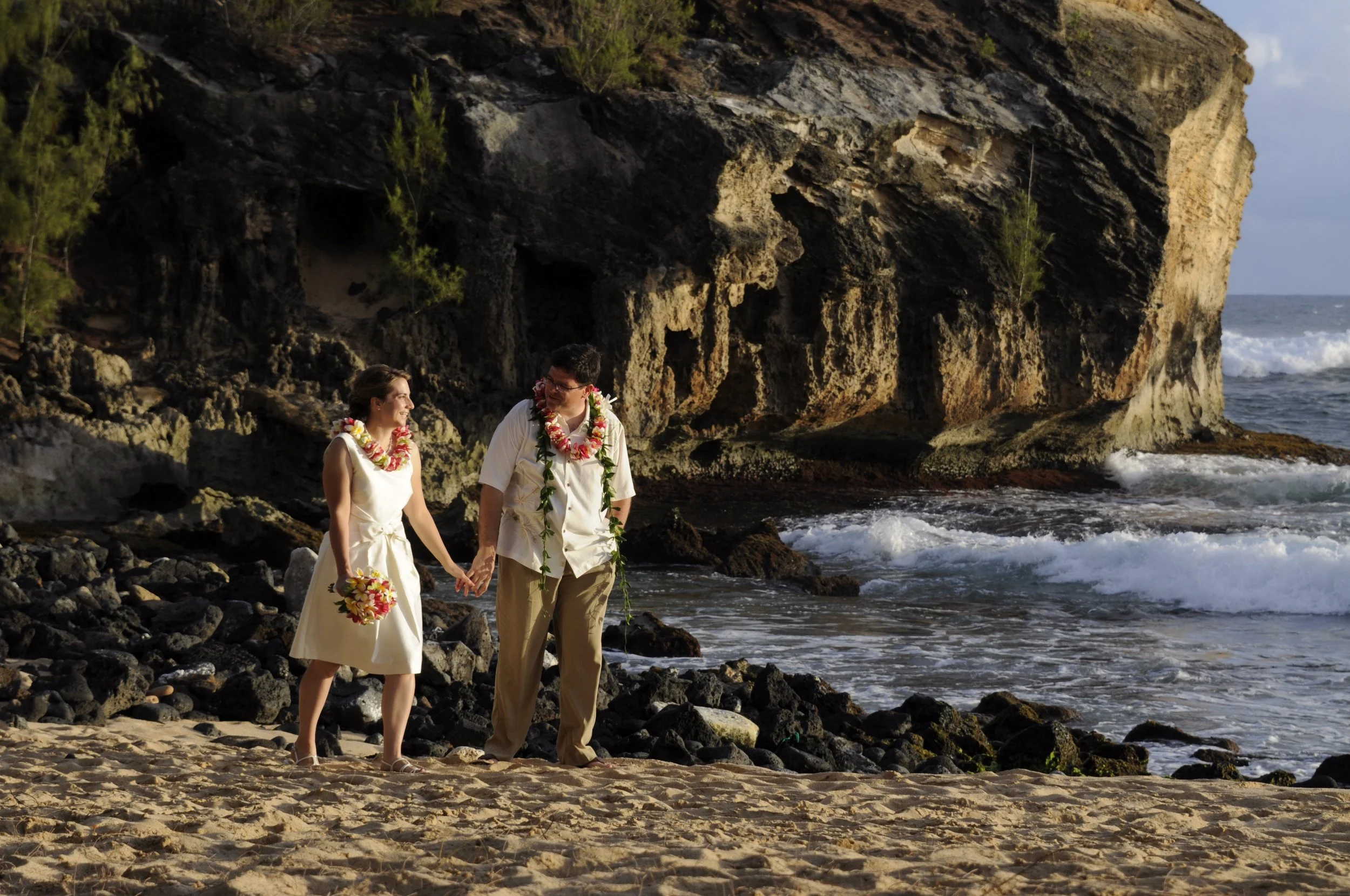 Amy and Keith, 2011. Vow renewal at Shipwreck Beach. Humm…