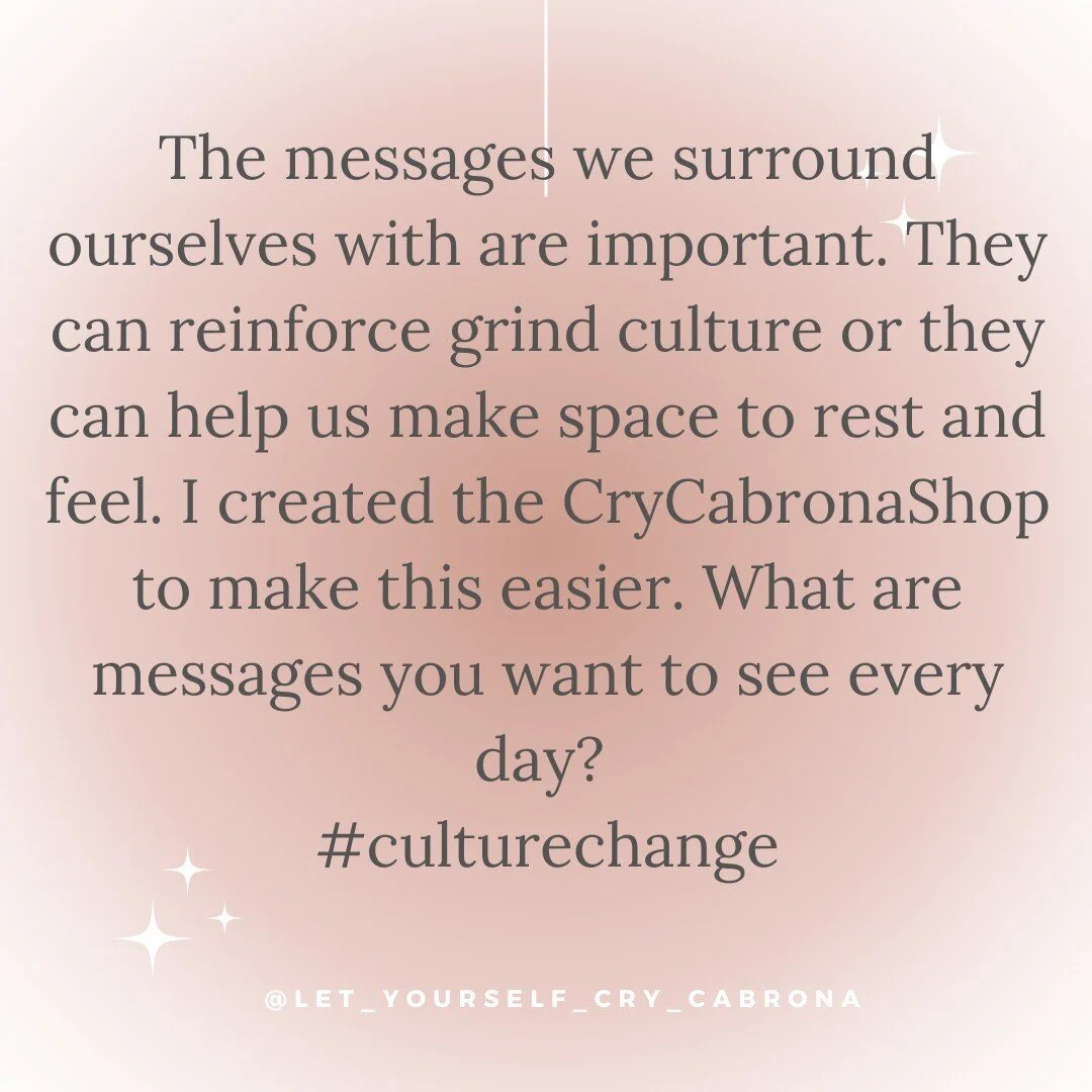 The messages we surround ourselves with are important. They can reinforce grind culture or they can help us make space to rest and feel. 

Thank you @wcerullo for the great holiday pix!